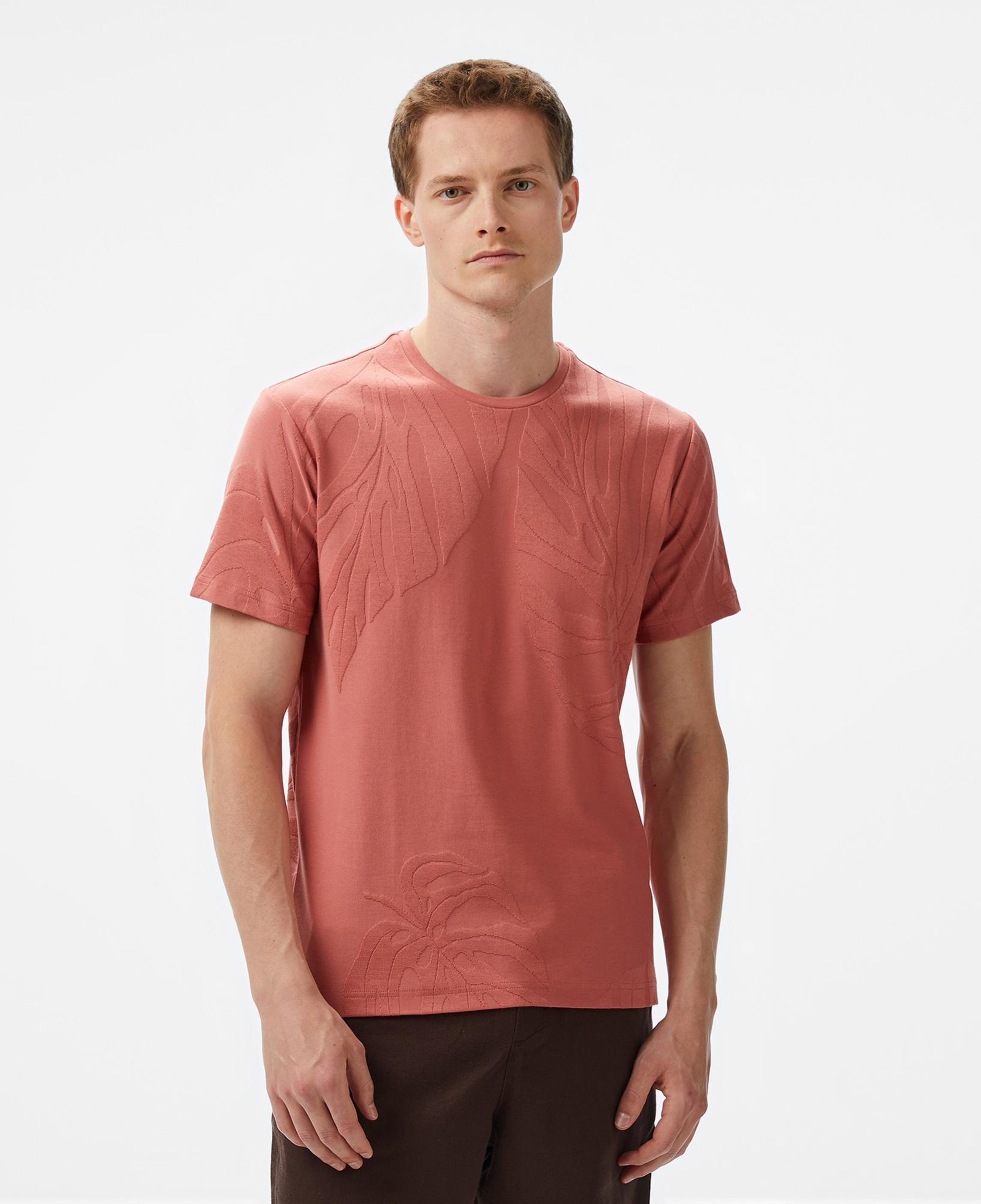 Nautica Erkek Kahverengi Regular Fit DEsenli T-Shirt