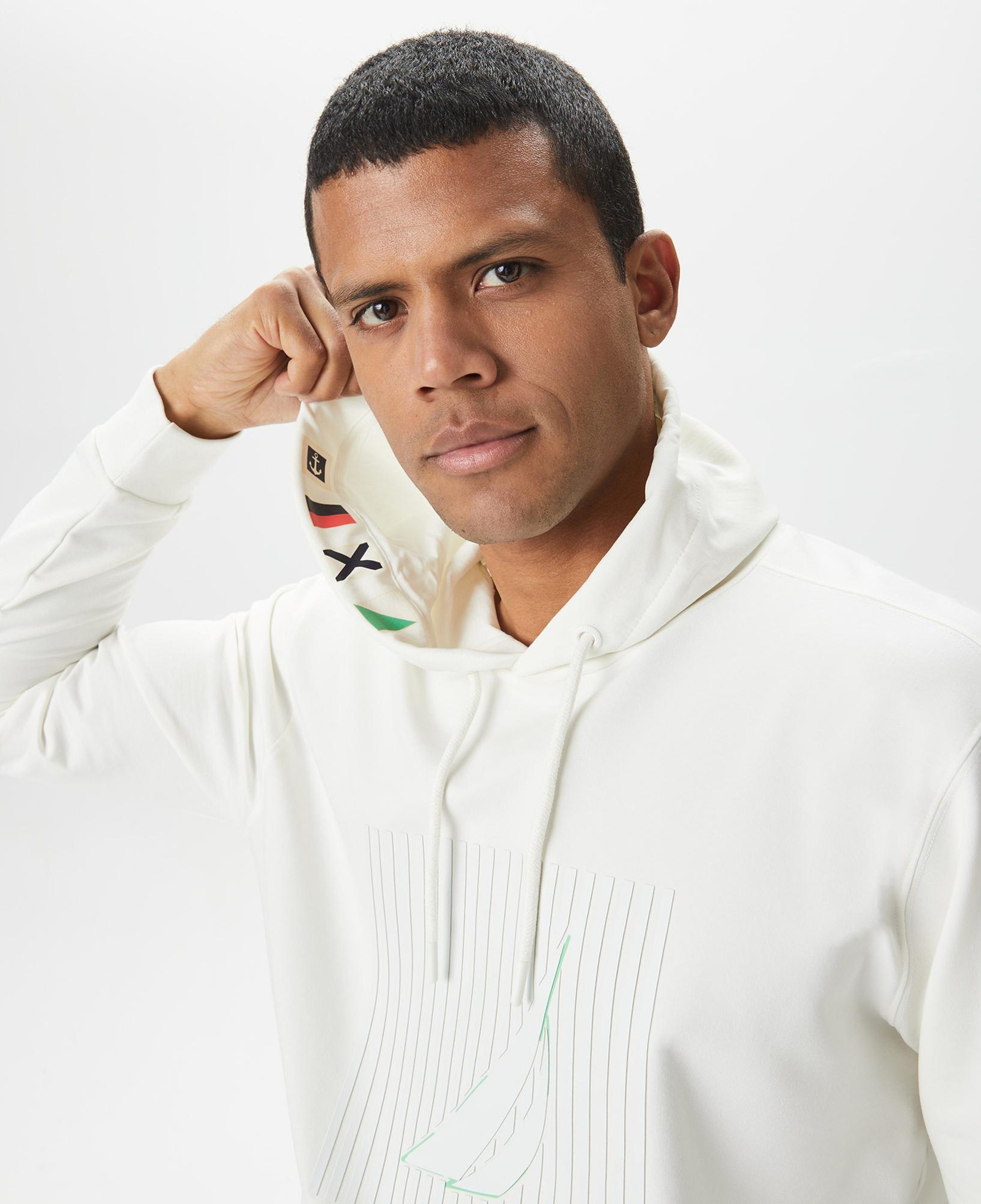 Nautica Erkek Beyaz Standart Fit Sweatshirt