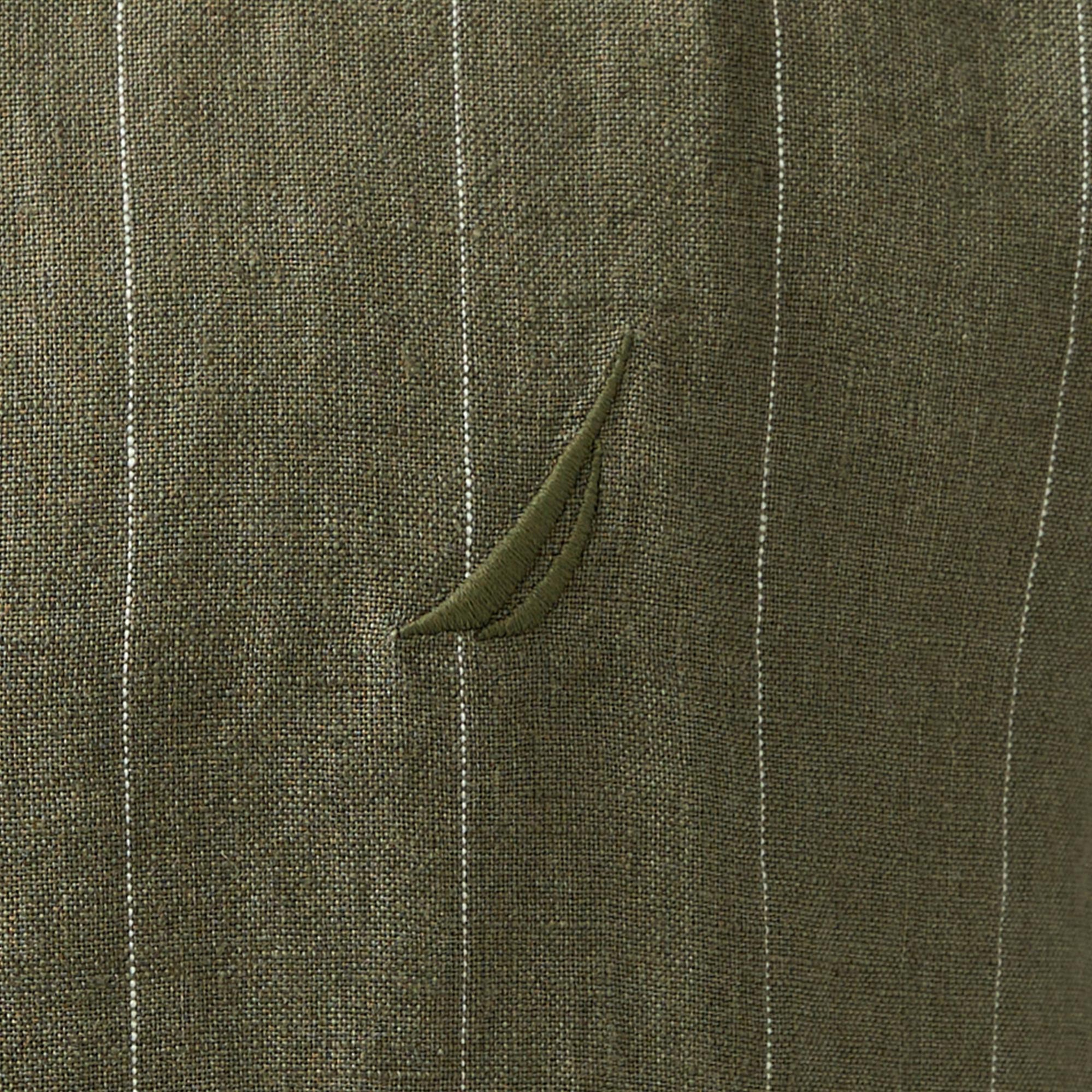 Nautica Erkek Yeşil Classic Fit Çizgili Gömlek