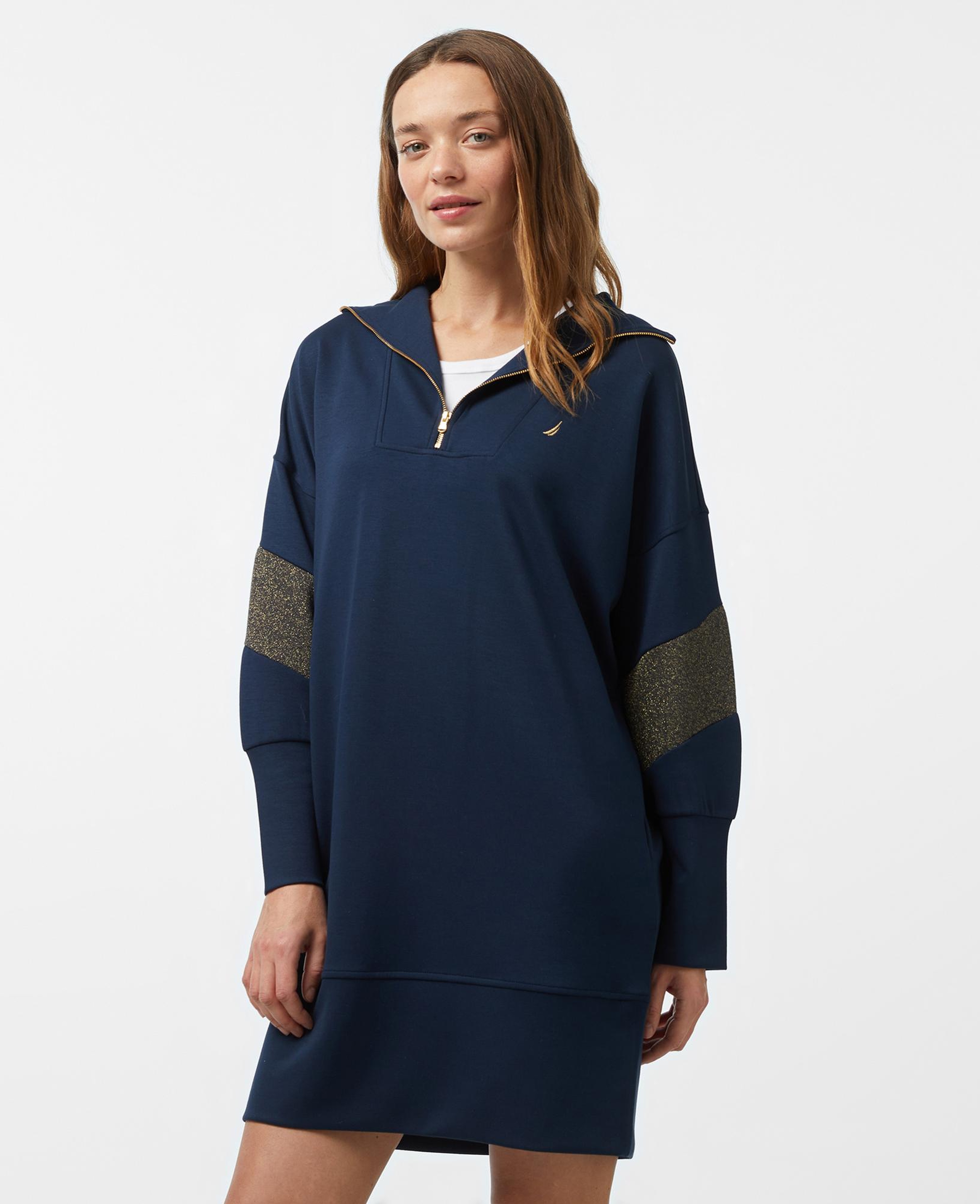 Nautica Kadın Lacivert Uzun Kollu Regular Fit Elbise