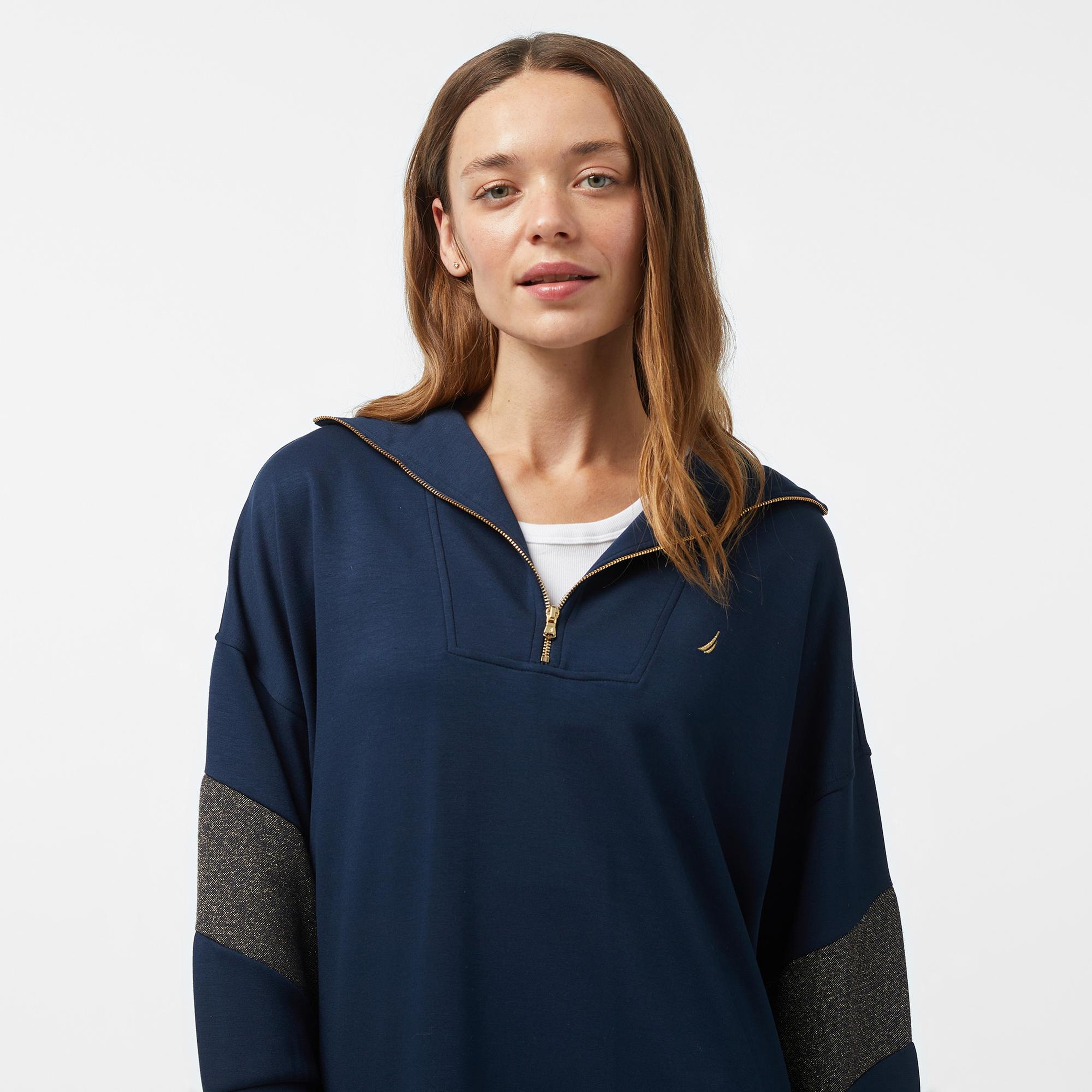 Nautica Kadın Lacivert Uzun Kollu Regular Fit Elbise