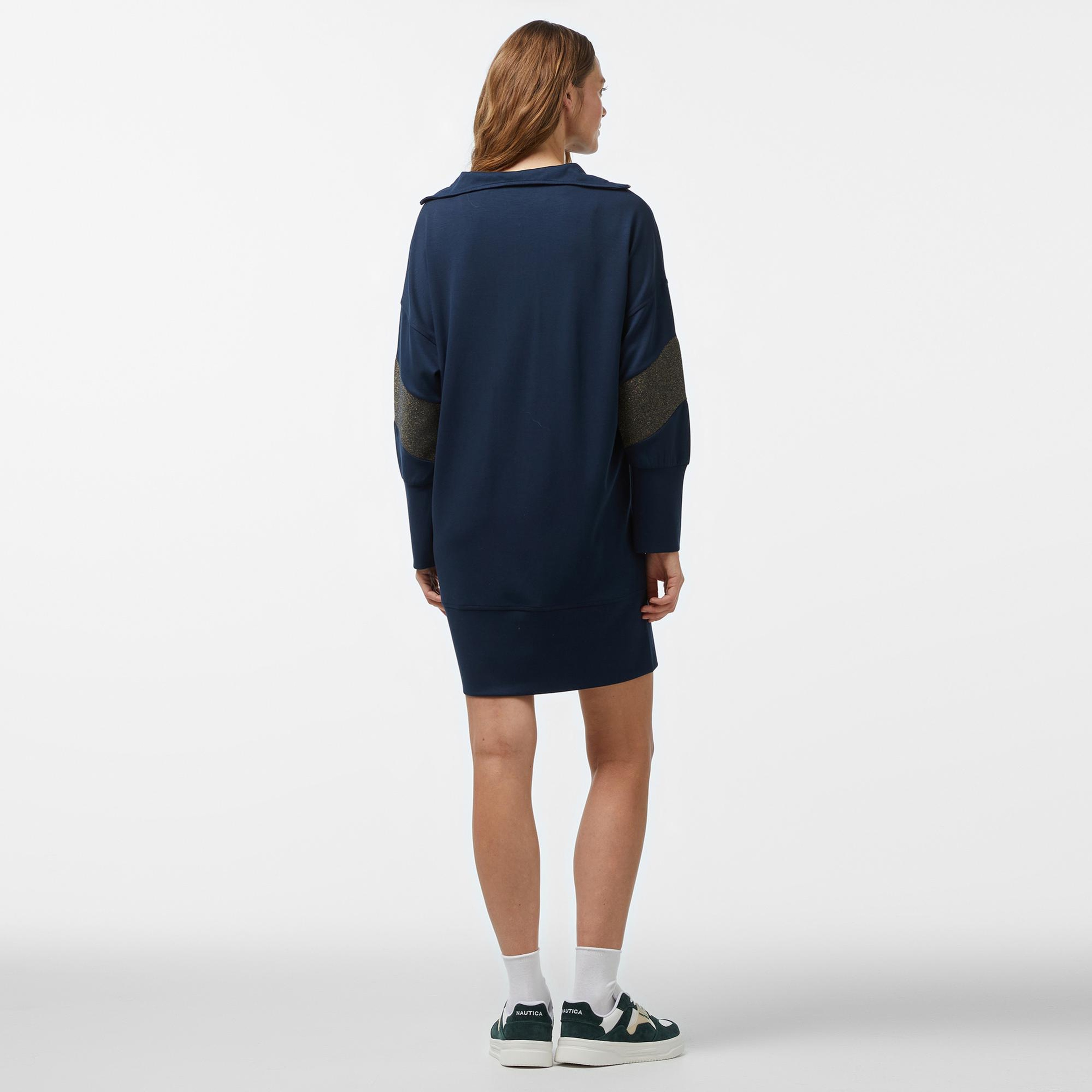 Nautica Kadın Lacivert Uzun Kollu Regular Fit Elbise