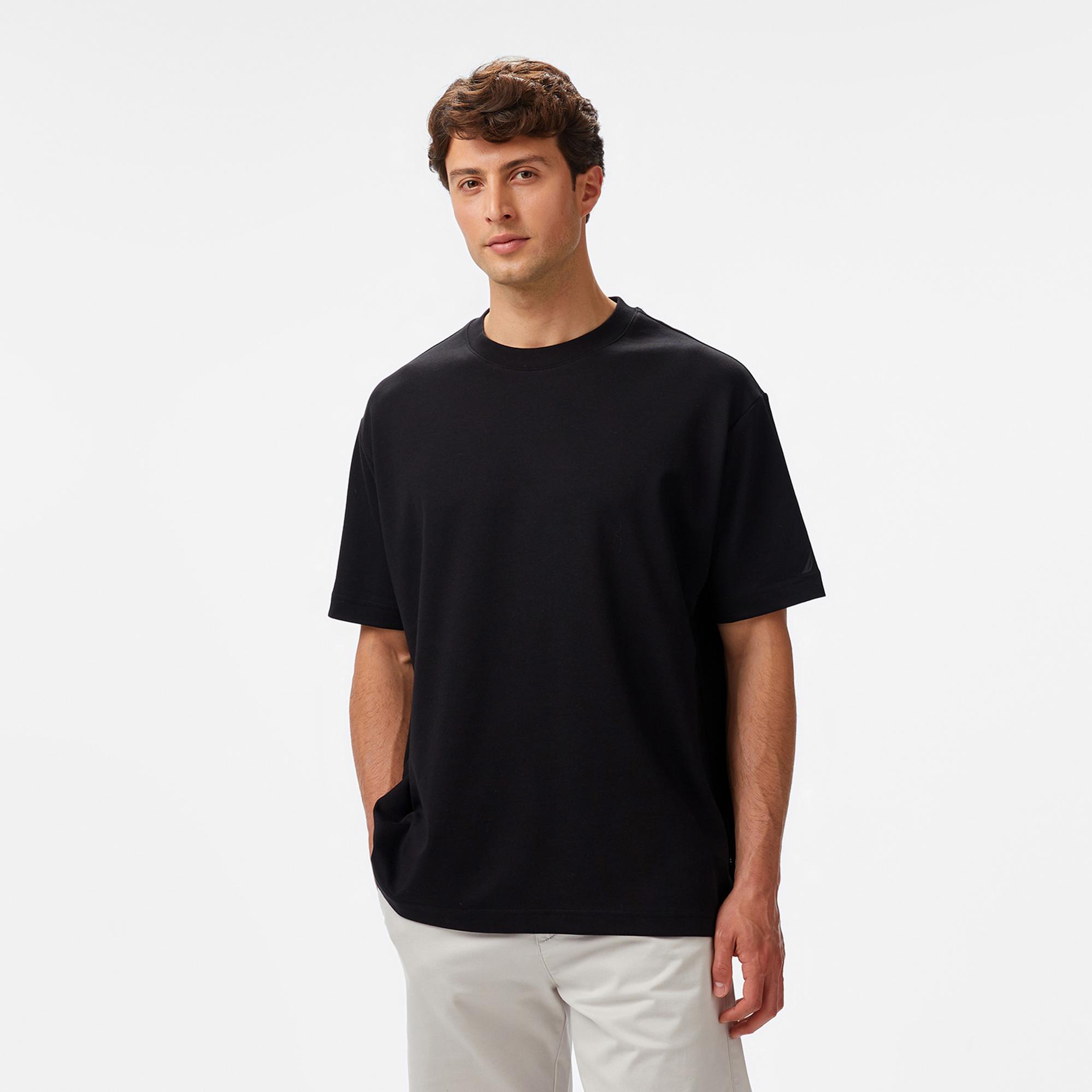 Nautica Erkek Siyah Oversize Fit T-Shirt