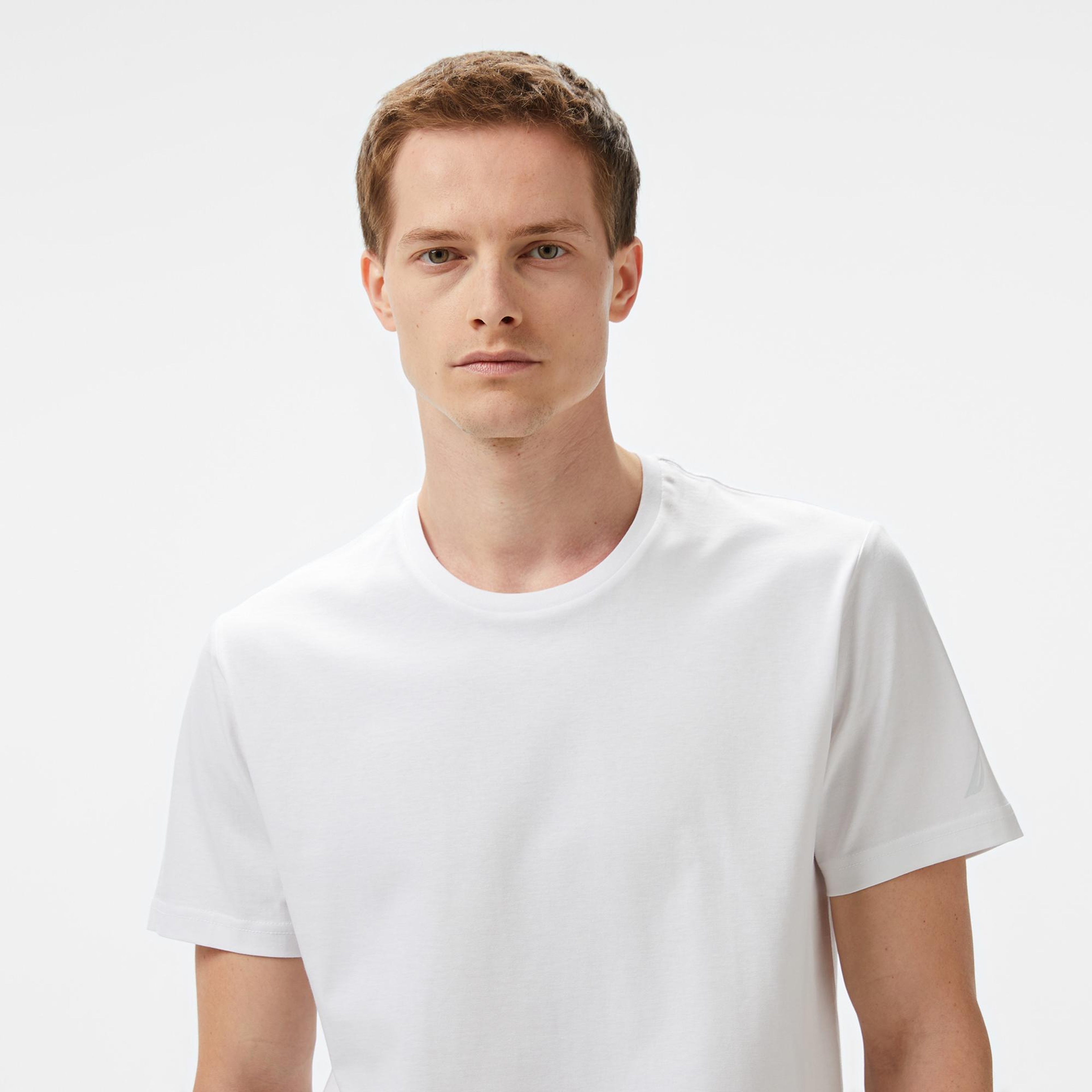 Nautica Erkek Beyaz Regular Fit T-Shirt