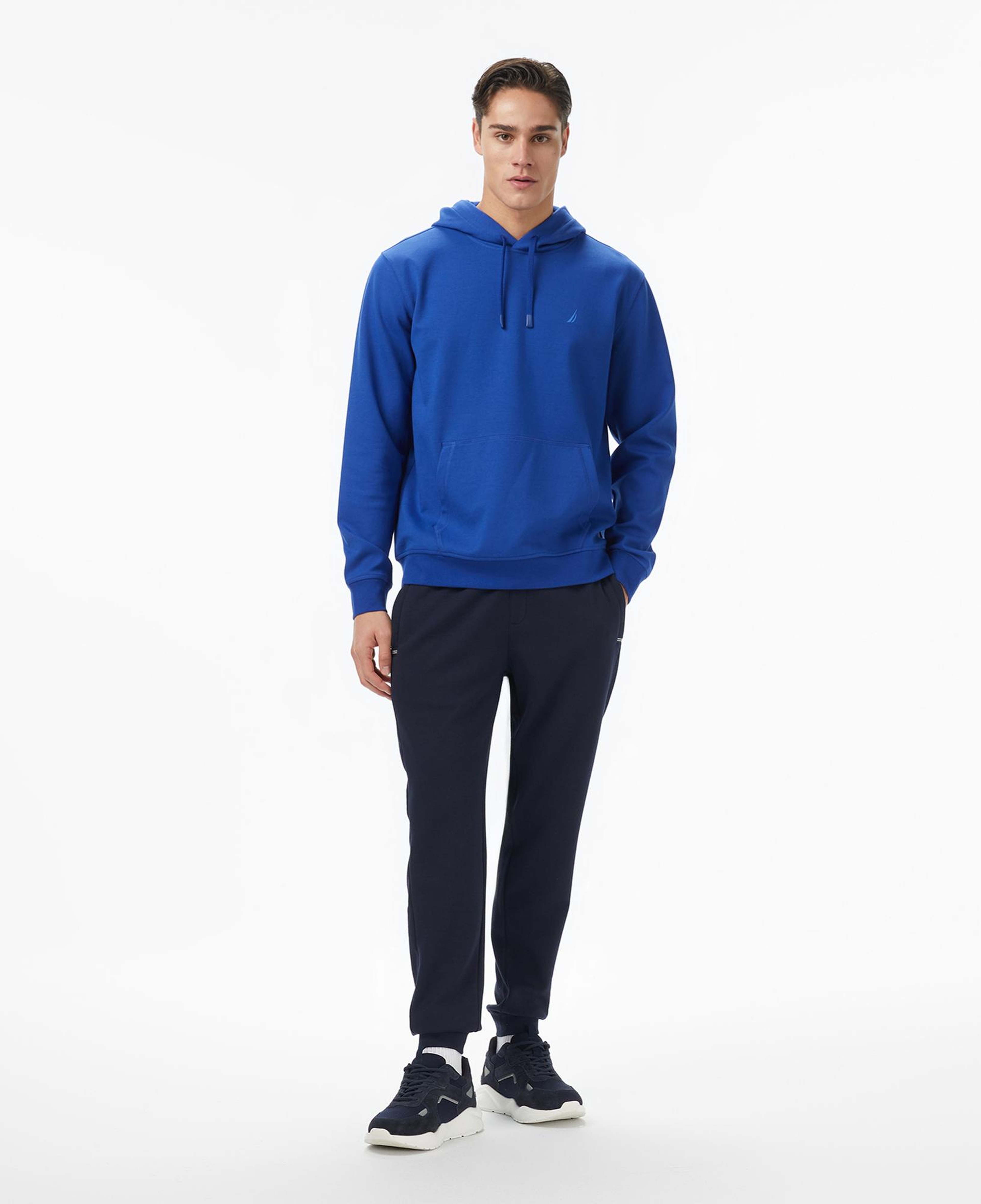 Nautica Erkek Mavi Classic Fit Kapüşonlu Sweatshirt