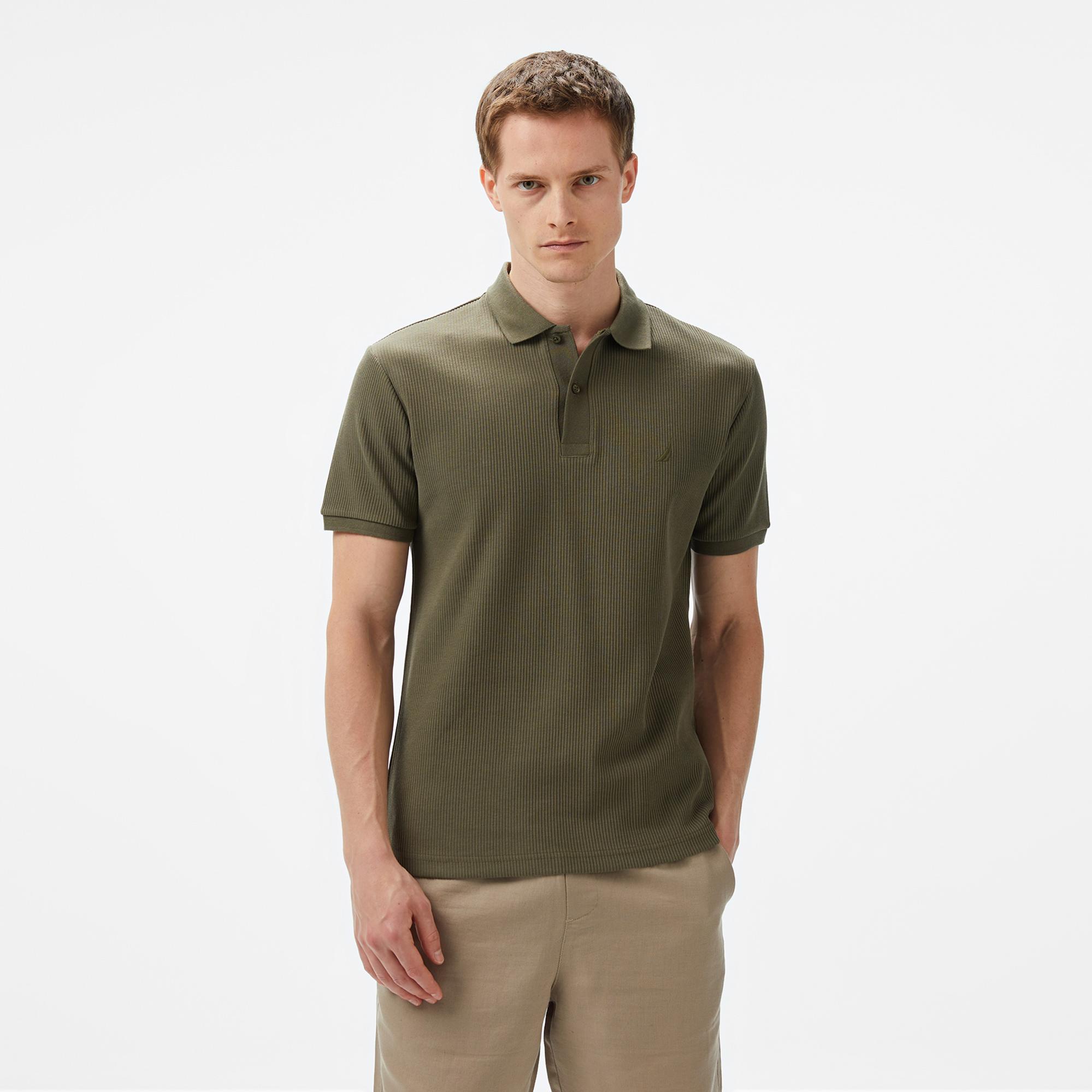 Nautica Erkek Yeşil Slim Fit Polo Yaka T-Shirt