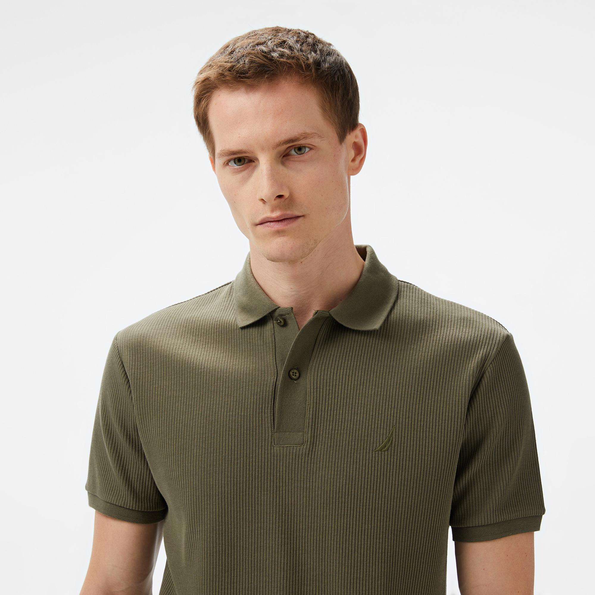 Nautica Erkek Yeşil Slim Fit Polo Yaka T-Shirt