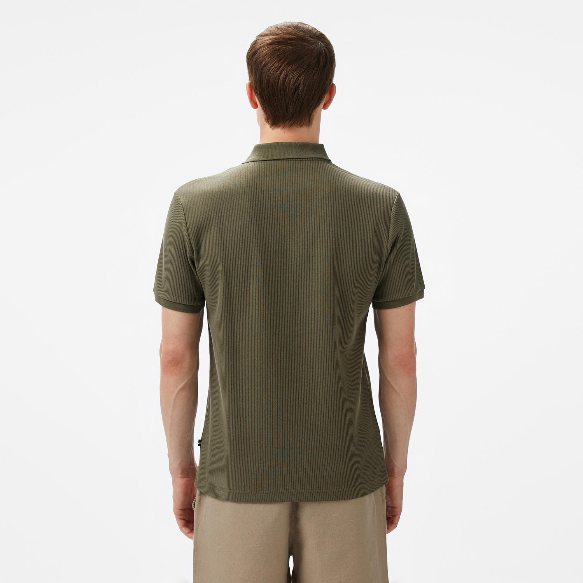 Nautica Erkek Yeşil Slim Fit Polo Yaka T-Shirt