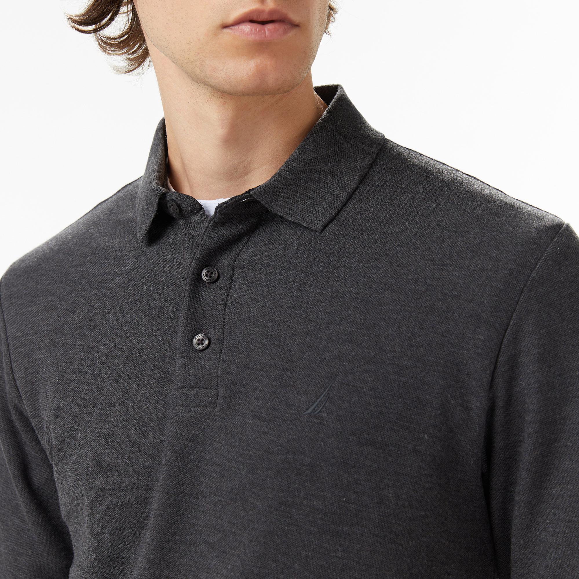 Nautica Erkek Gri Classic Fit Uzun Kollu Polo Yaka T-Shirt