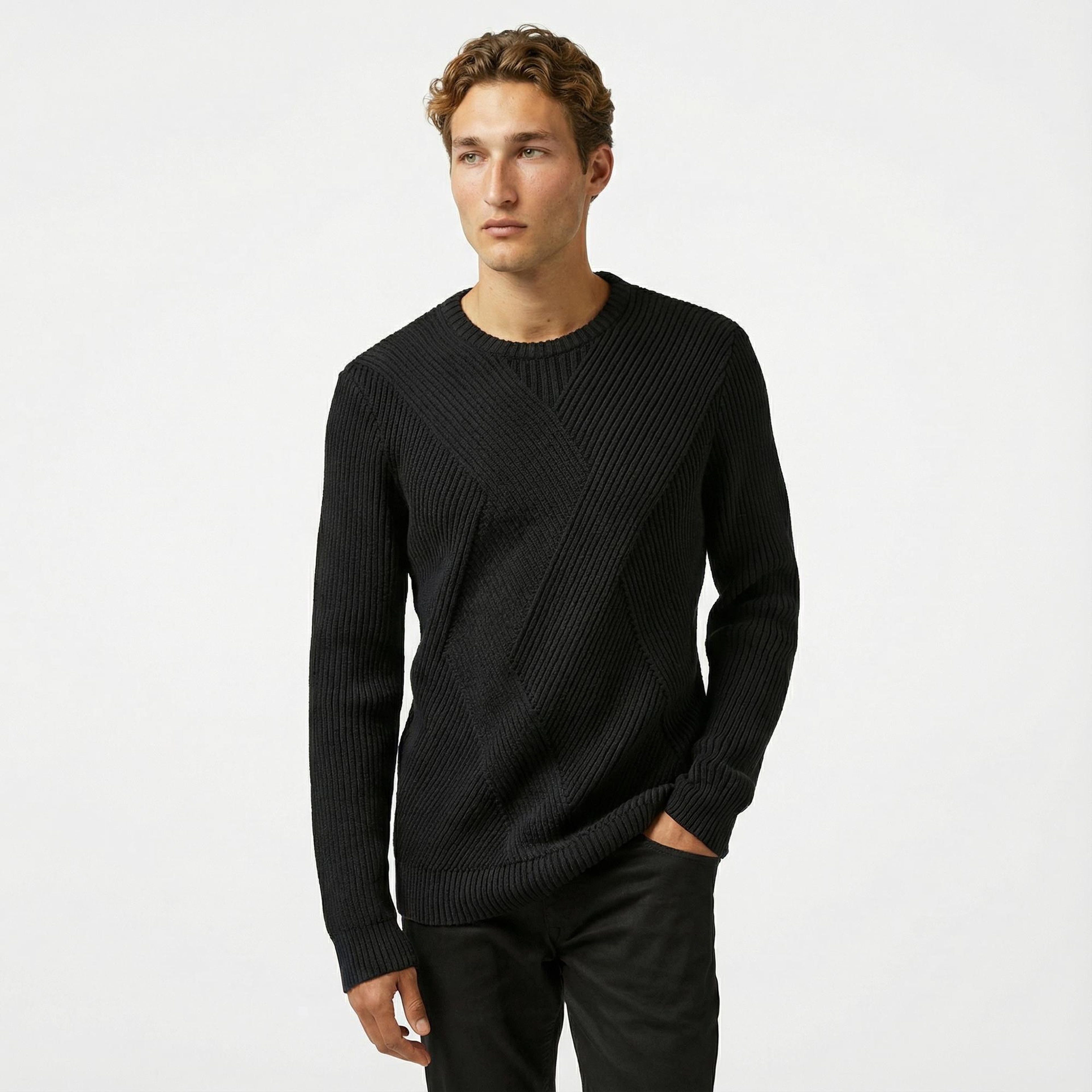 Nautica Erkek Siyah Regular Fit Triko