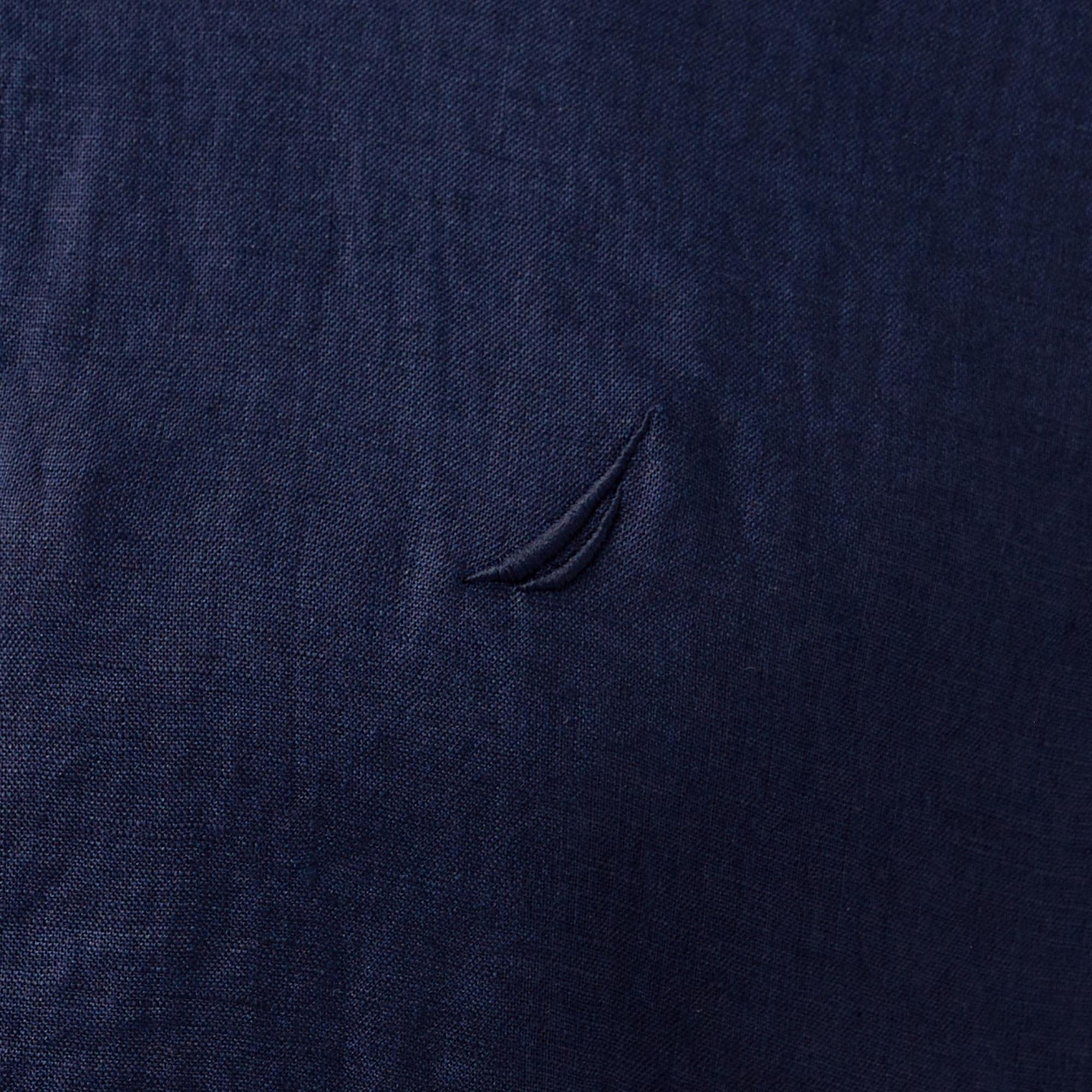 Nautica Erkek Lacivert Classic Fit Keten Gömlek