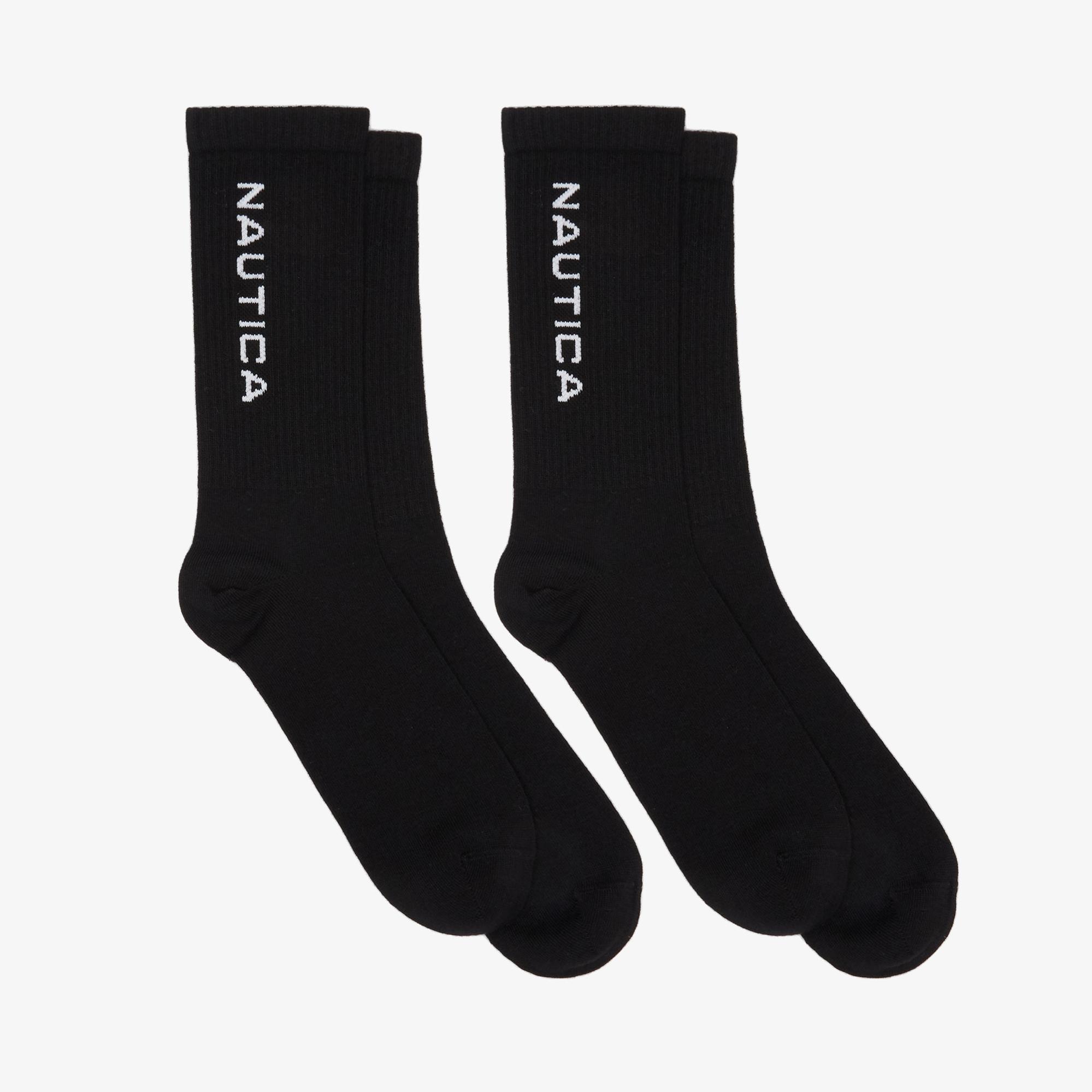 Nautica Unisex Siyah 2'li Çorap