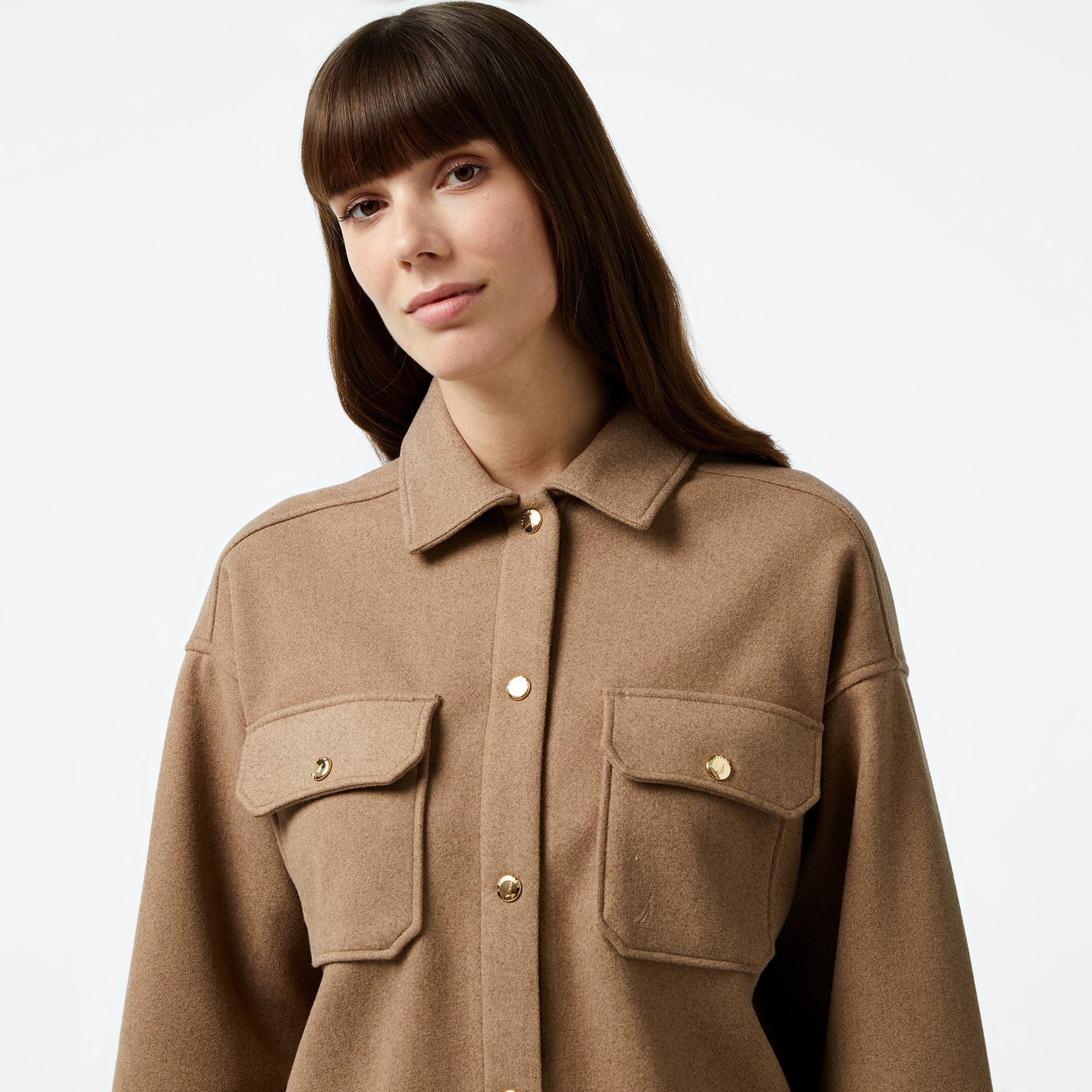 Nautica Kadın Kahverengi Regular Fit Gömlek