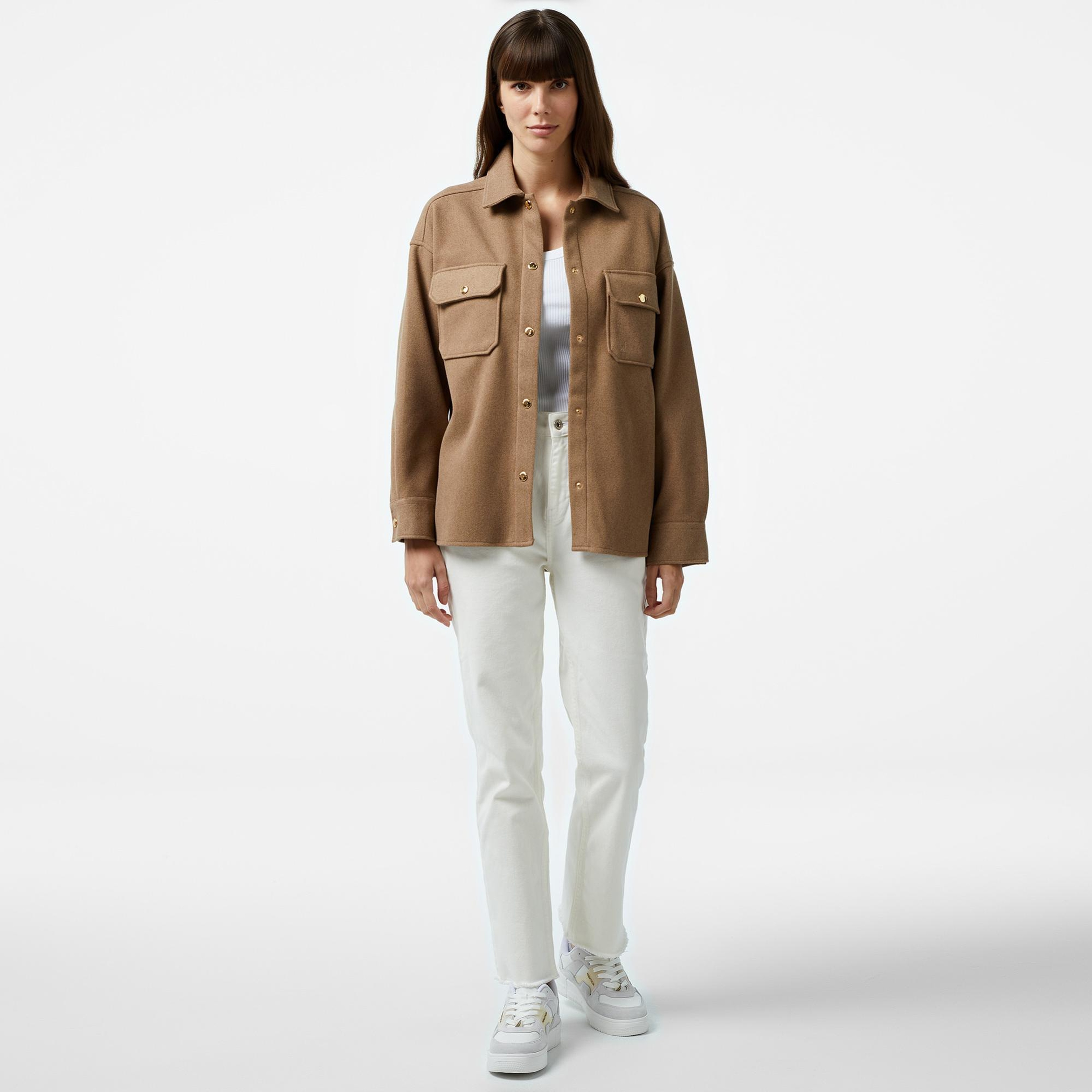 Nautica Kadın Kahverengi Regular Fit Gömlek