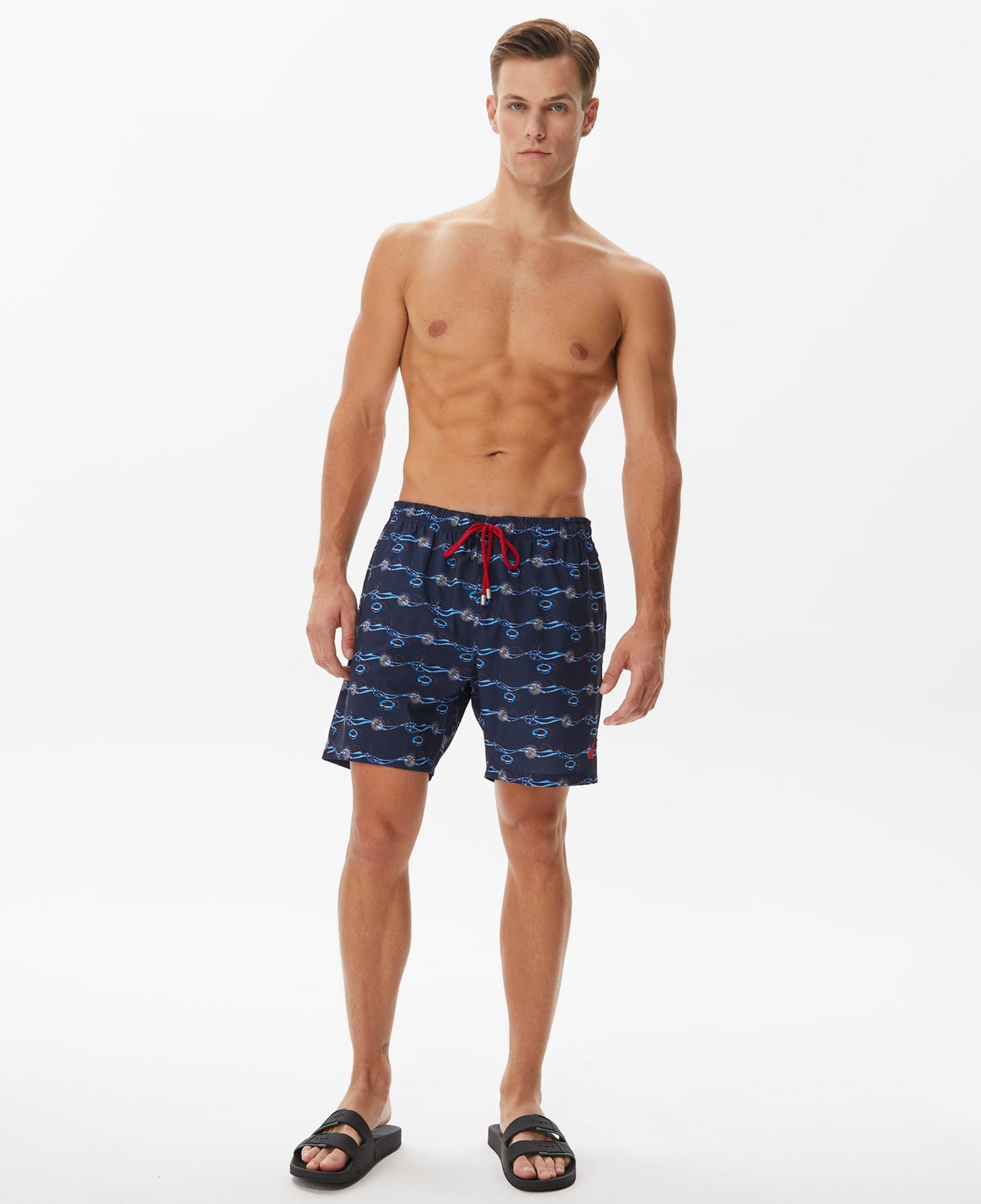 Nautica Erkek Lacivert Baskılı Deniz Şortu