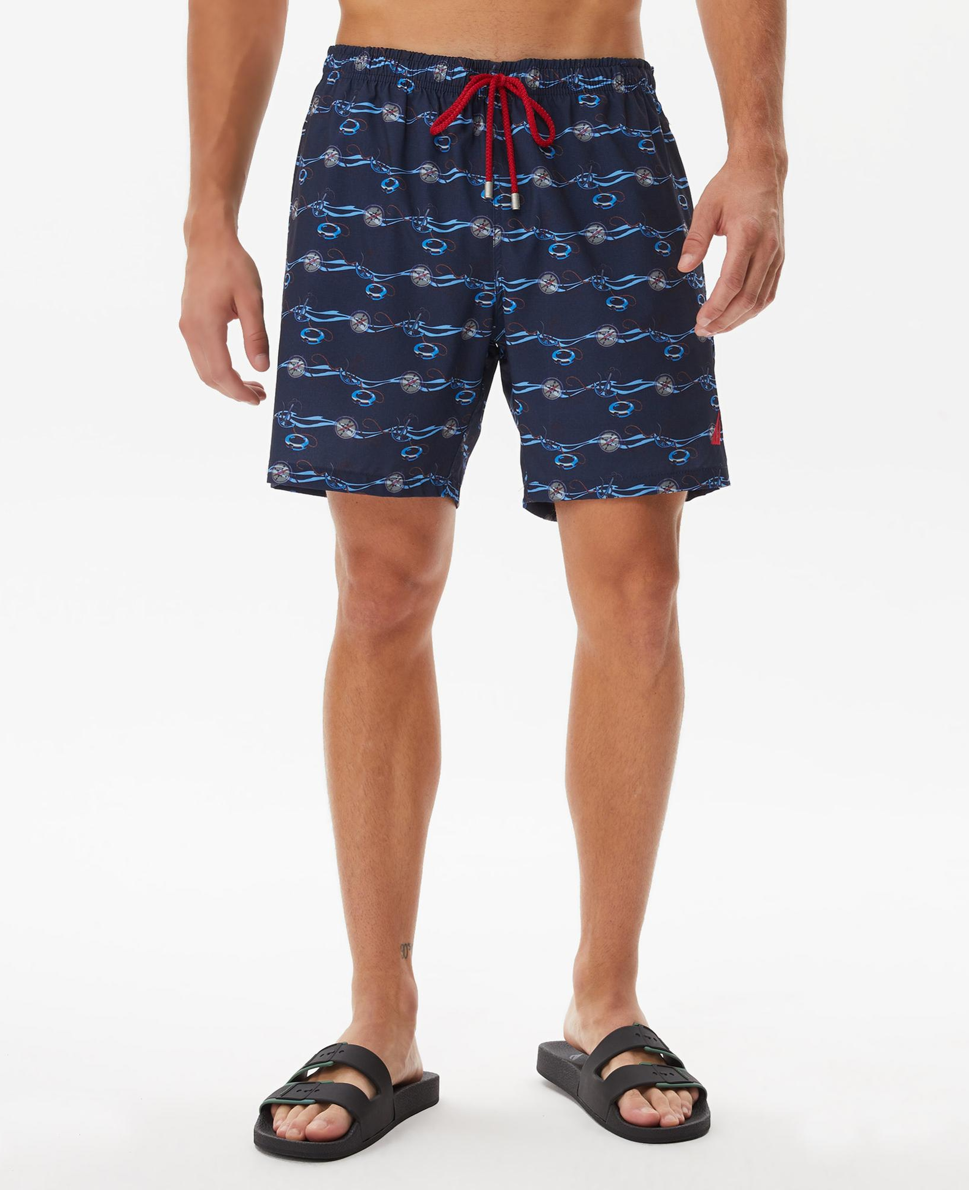 Nautica Erkek Lacivert Baskılı Deniz Şortu