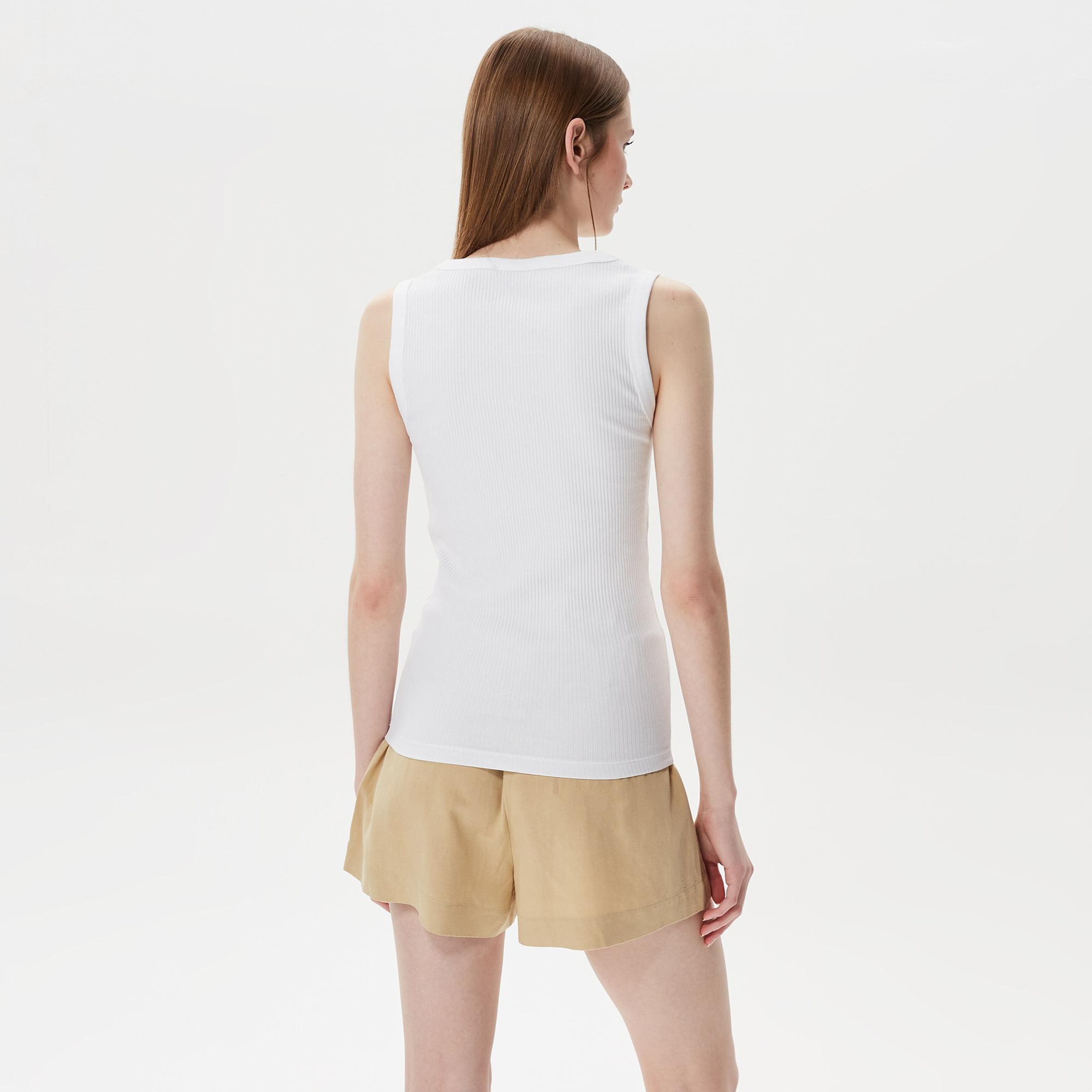 Nautica Kadın Beyaz Slim Fit T-Shirt