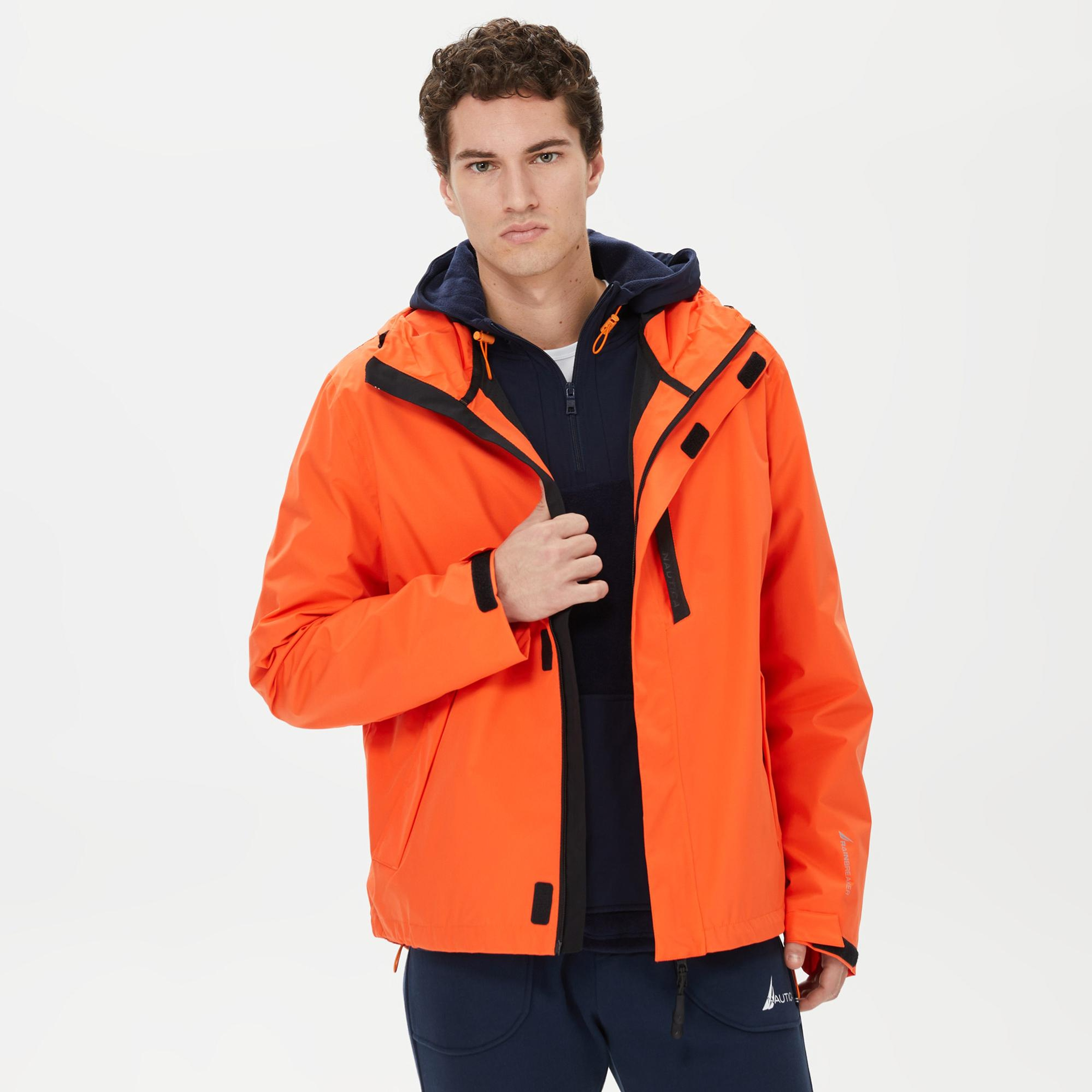 Nautica Erkek Turuncu Su Kaydırma Özellikli Yağmurluk