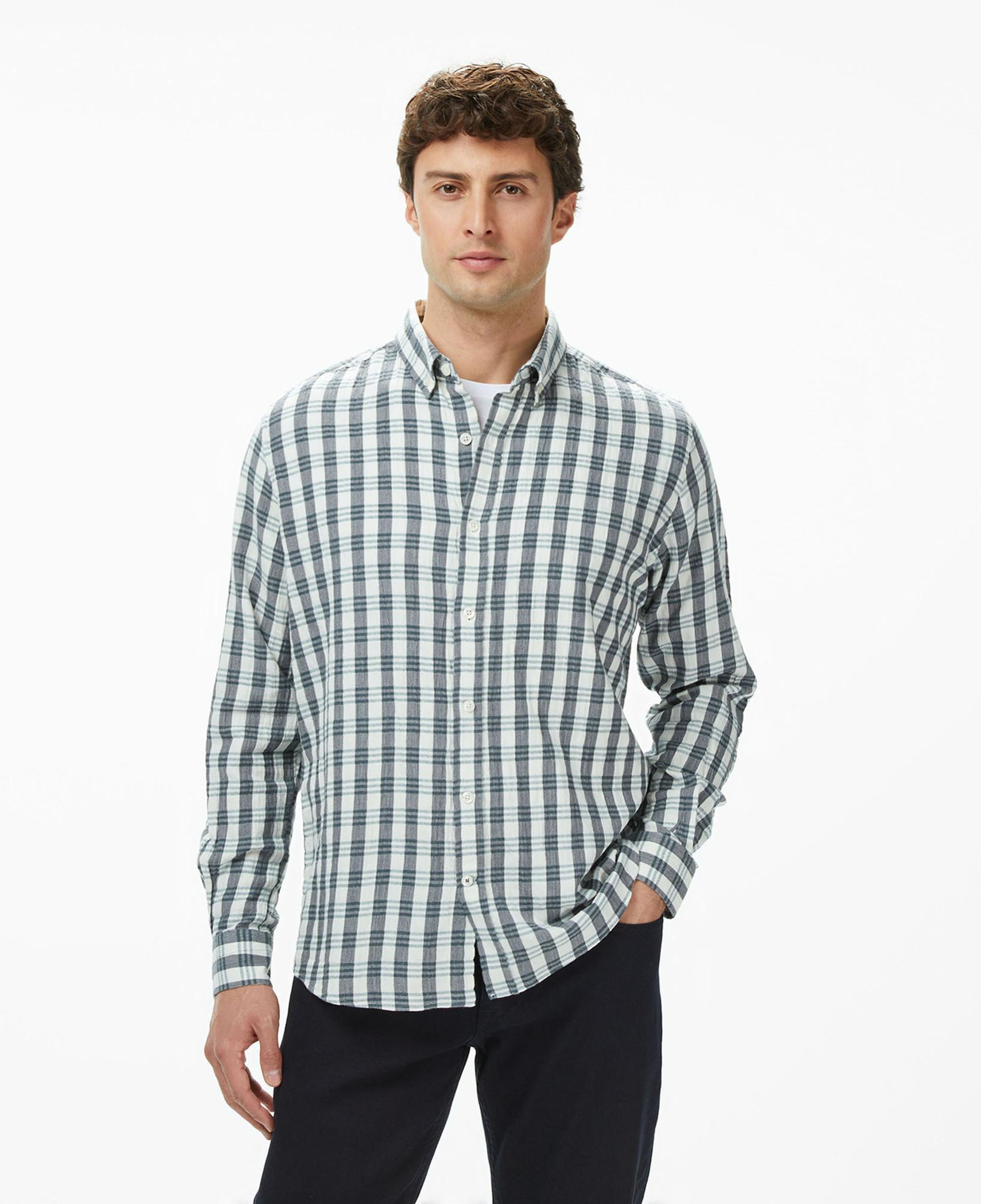 Nautica Erkek Yeşil Kareli Classic Fit Gömlek