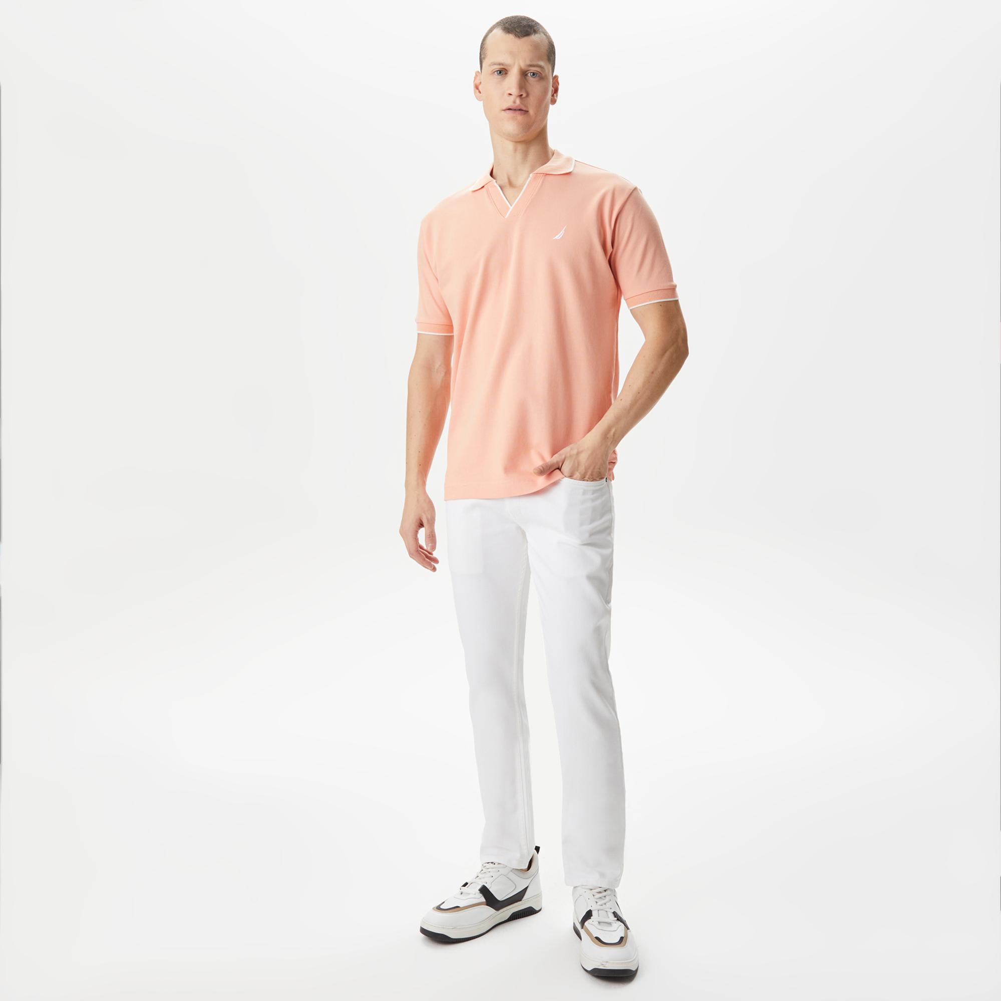 Nautica Erkek Turuncu Classic Fit Kısa Kollu Polo Yaka T-Shirt