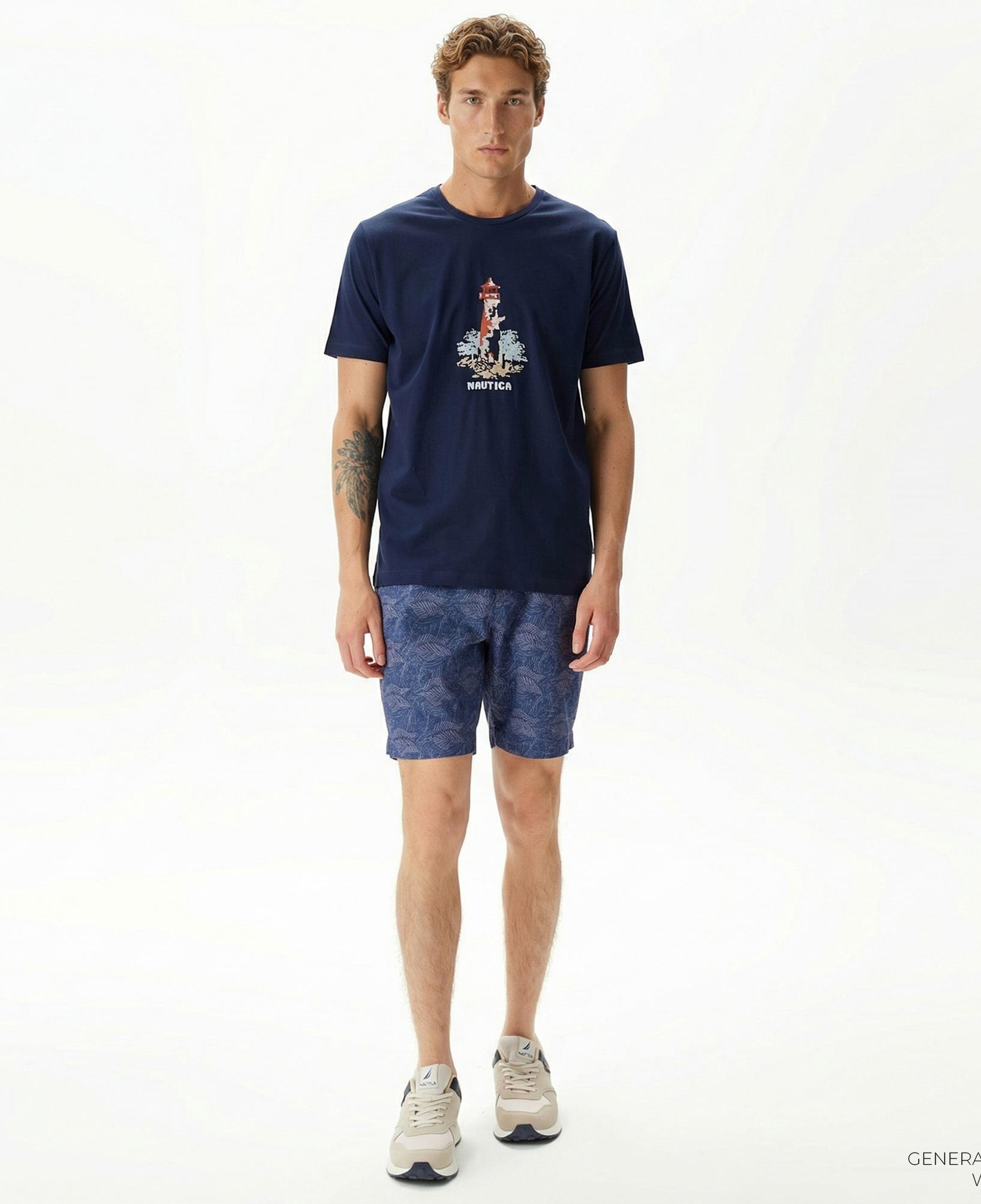 Nautica Erkek Lacivert Keten Bermuda