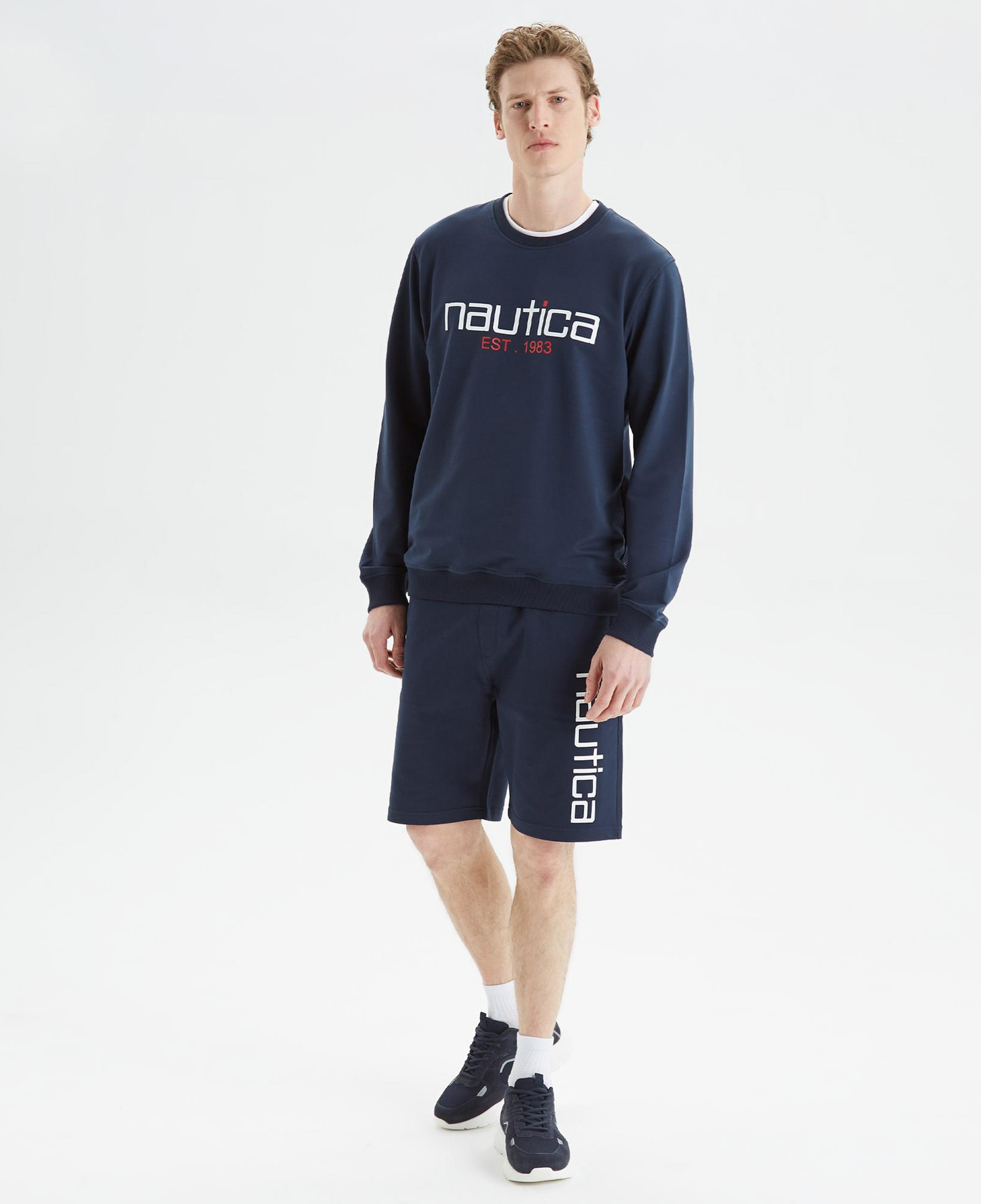 Nautica Erkek Lacivert Baskılı Standart Fit Şort