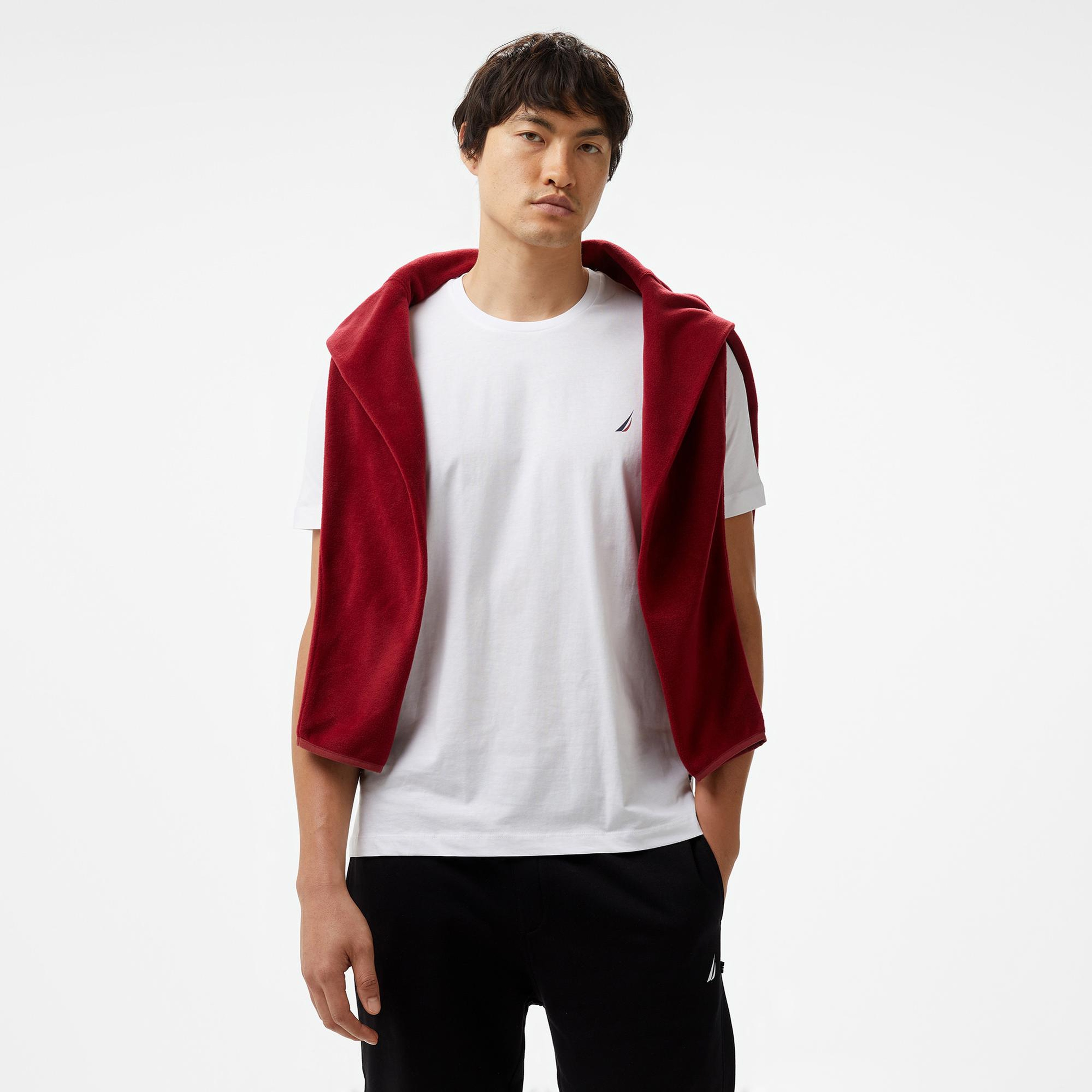 Nautica Erkek Beyaz Standart Fit T-Shirt