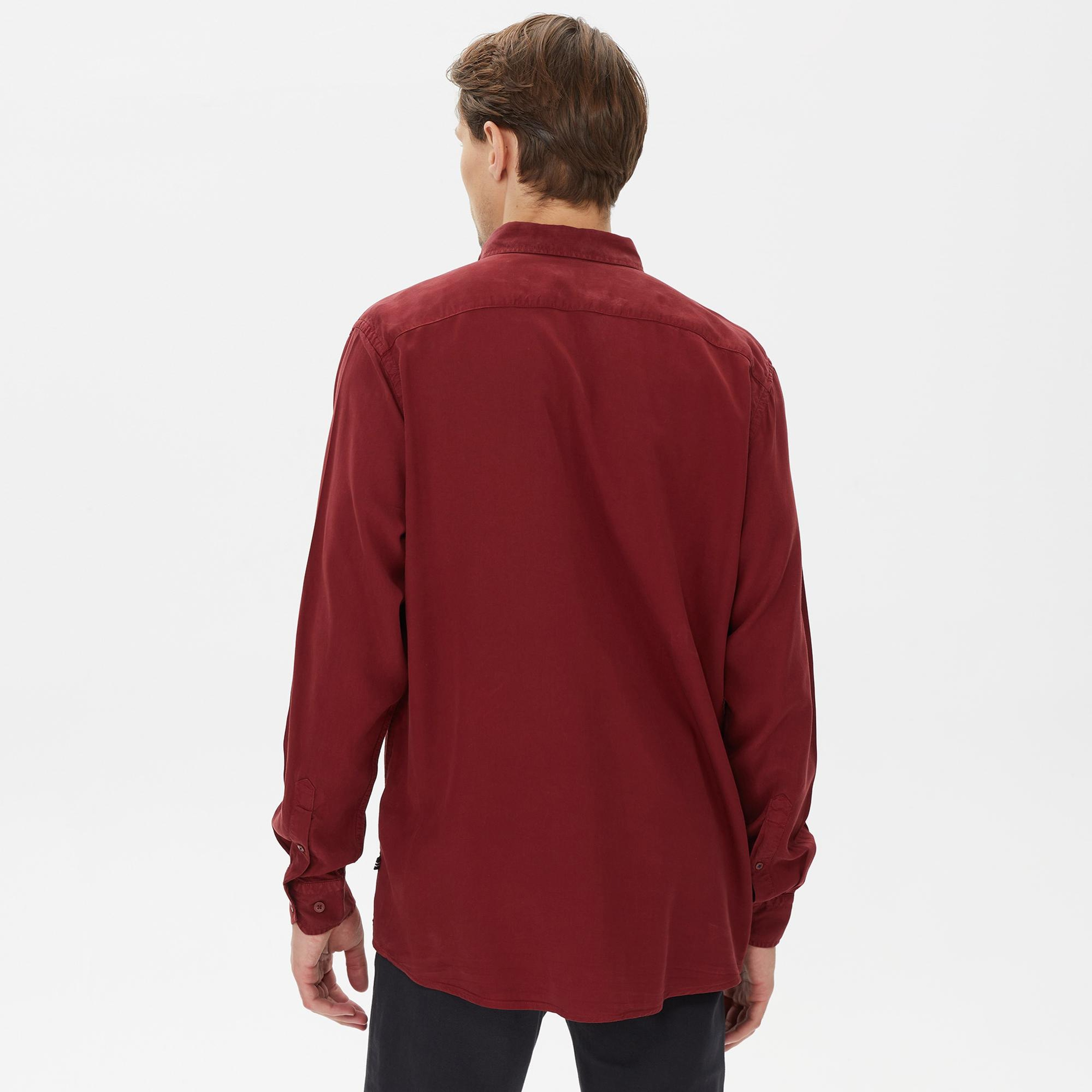 Nautica Erkek Bordo Classic Fit Gömlek