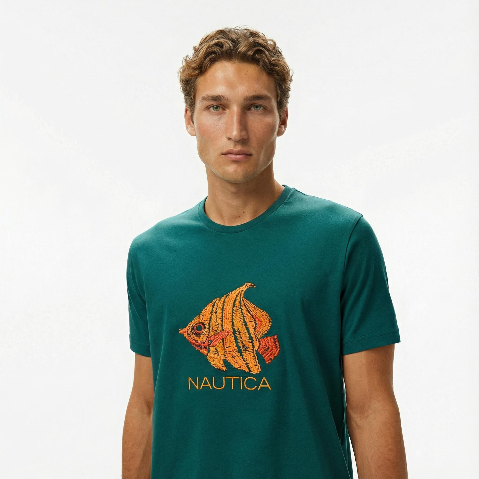 Nautica Erkek Yeşil Regular Fit T-Shirt