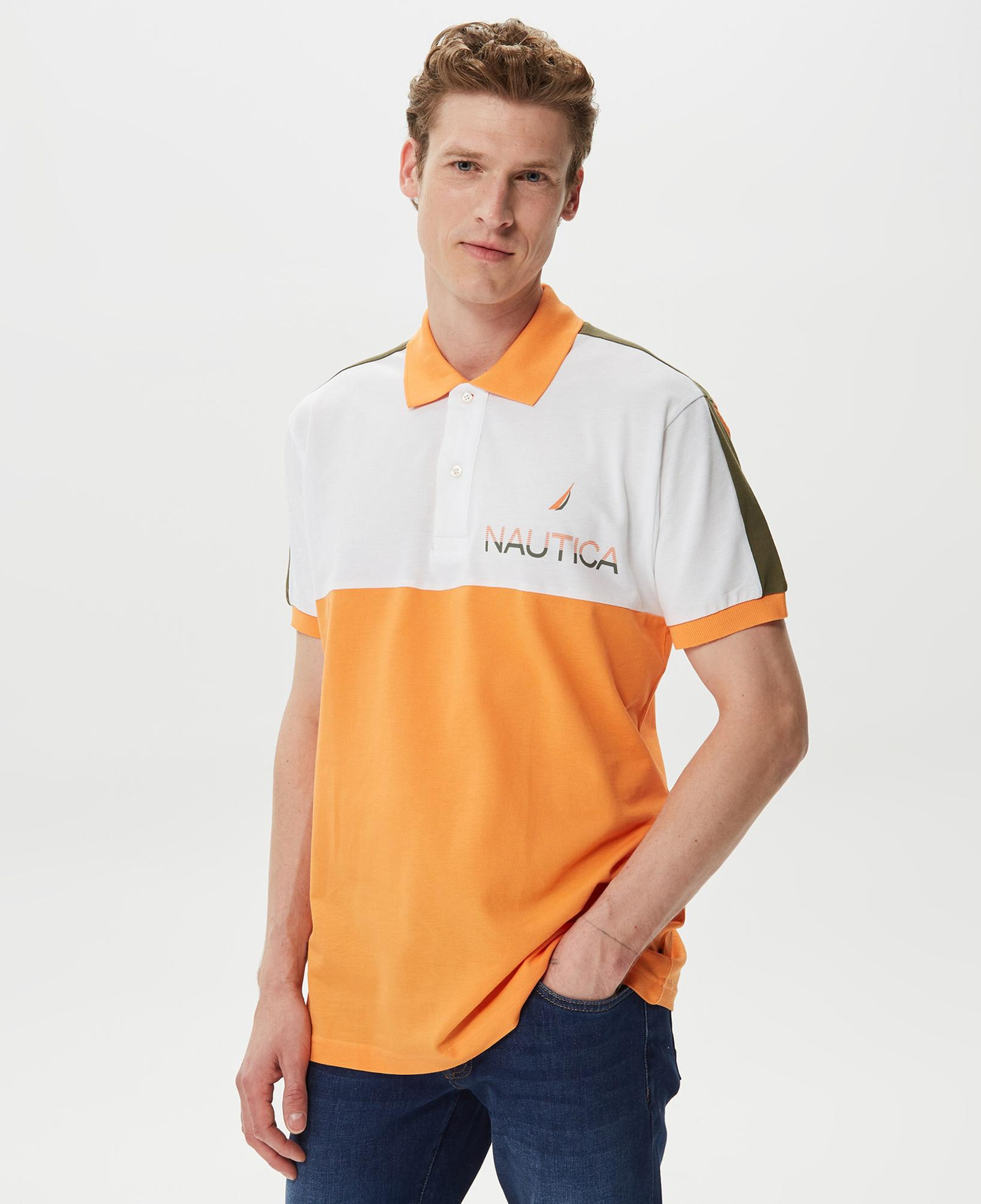 Nautica Erkek Turuncu Classic Fit Kısa Kollu Polo Yaka T-Shirt