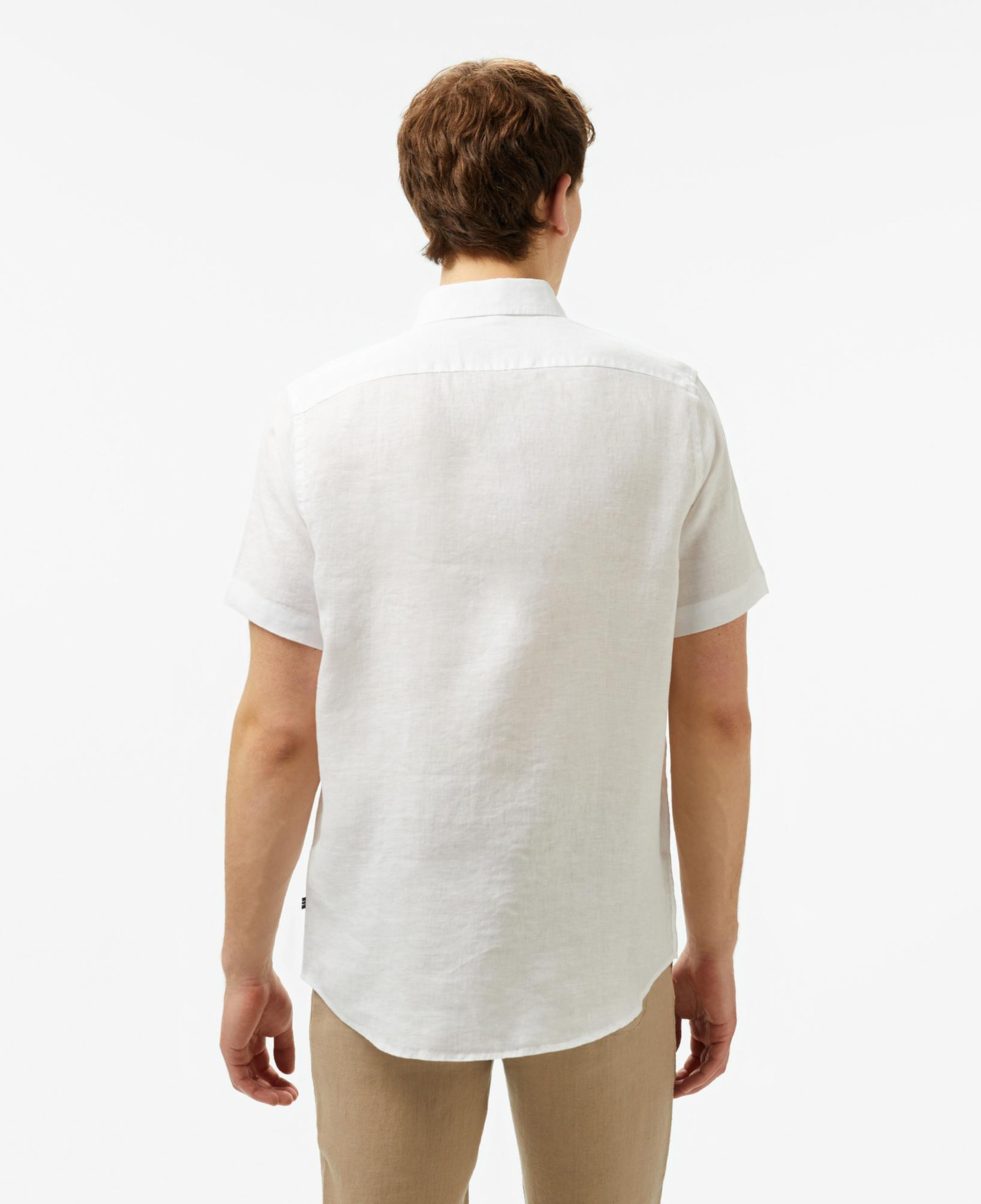 Nautica Erkek Beyaz Classic Fit Keten Gömlek