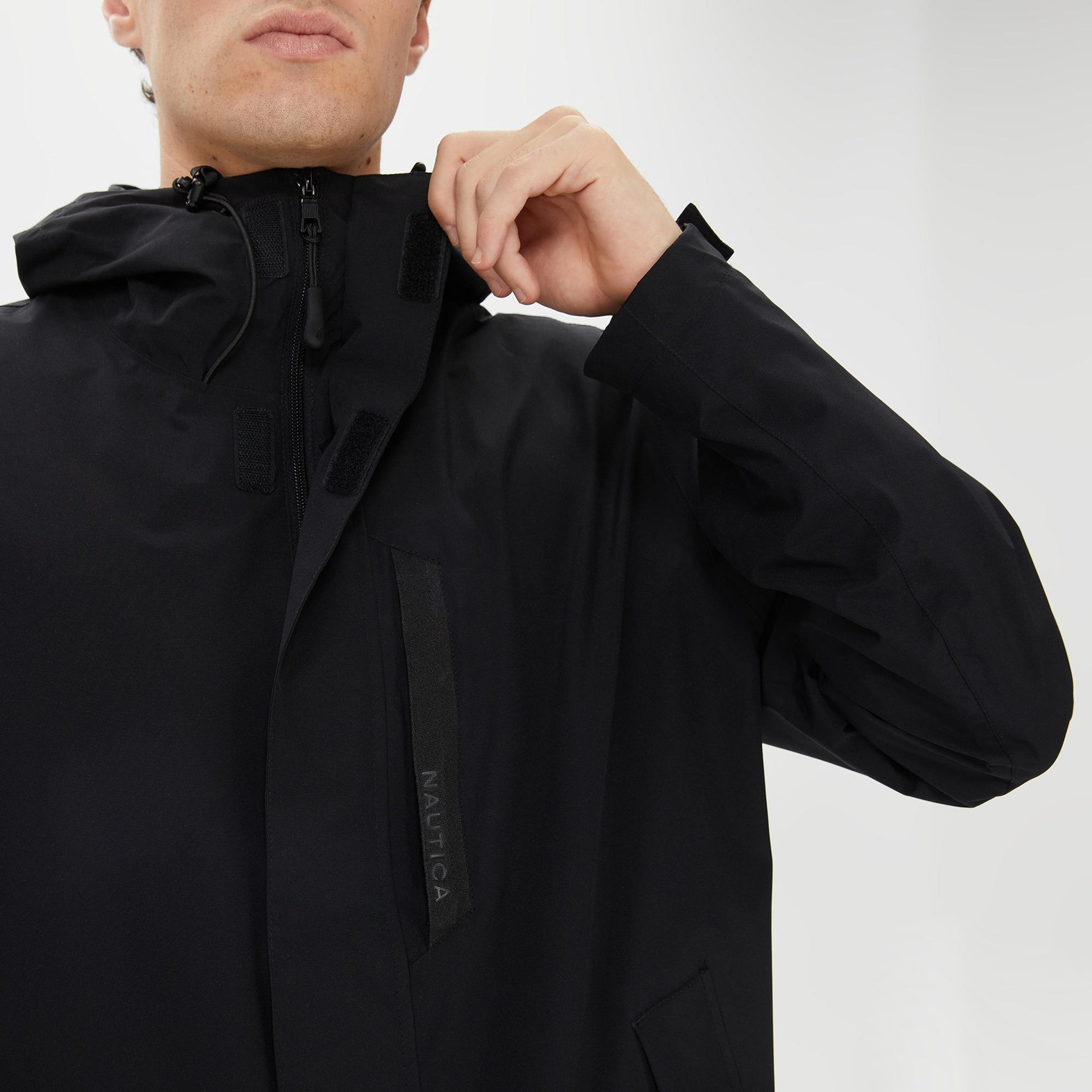 Nautica Erkek Siyah Su Kaydırma Özellikli Yağmurluk