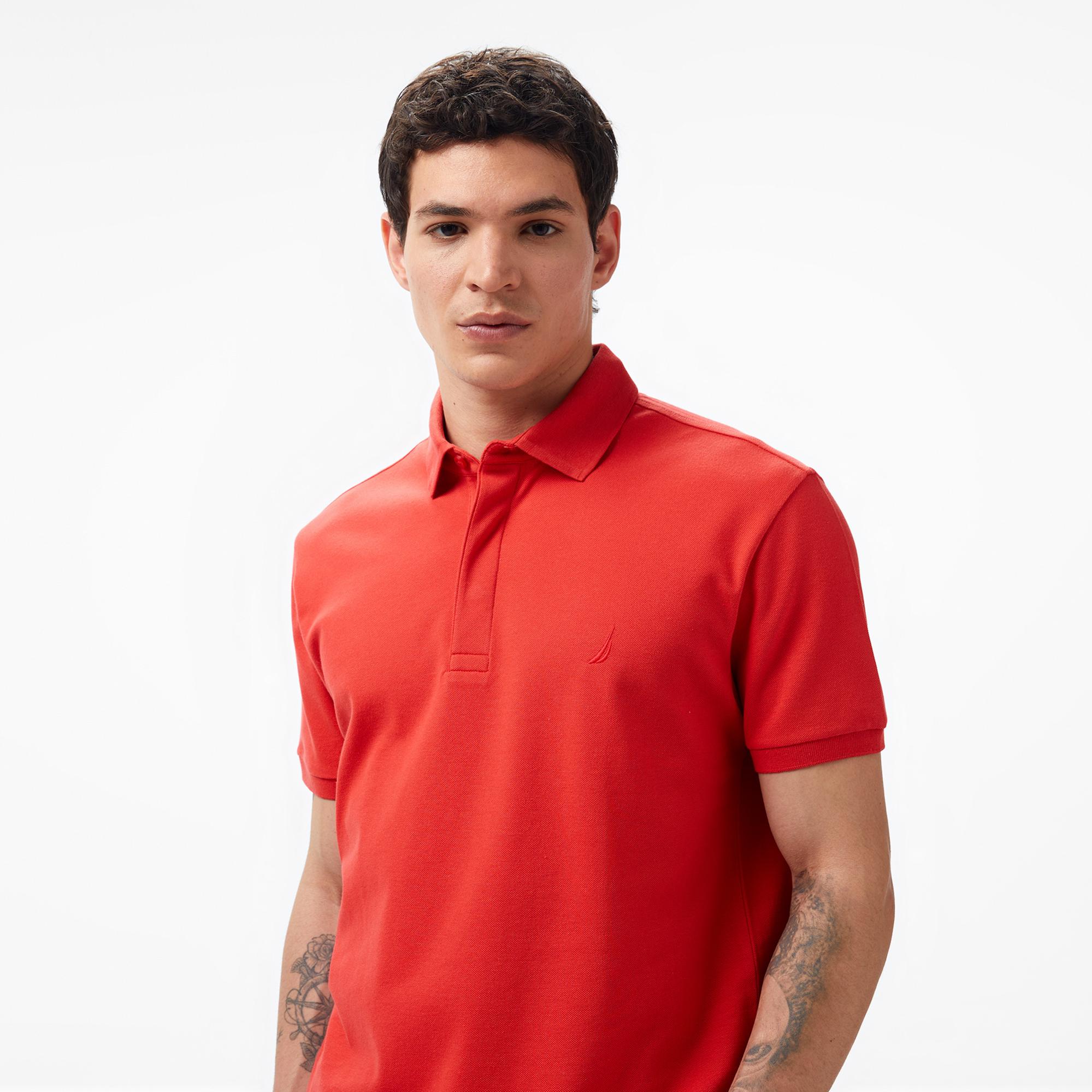 Nautica Erkek Kırmızı Slim Fit Kısa Kollu Polo Yaka T-Shirt
