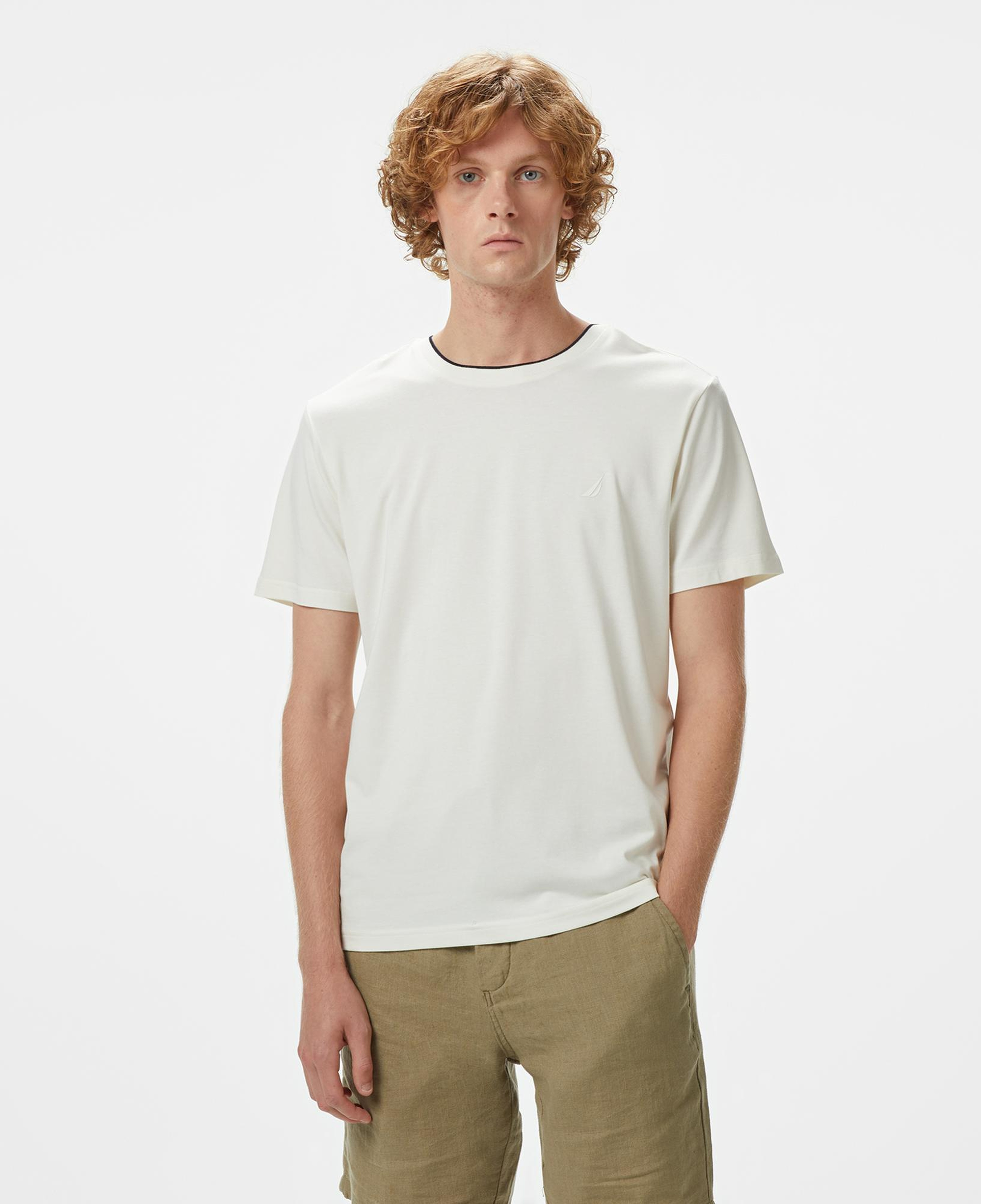 Nautica Erkek Krem Rengi Regular Fit T-Shirt