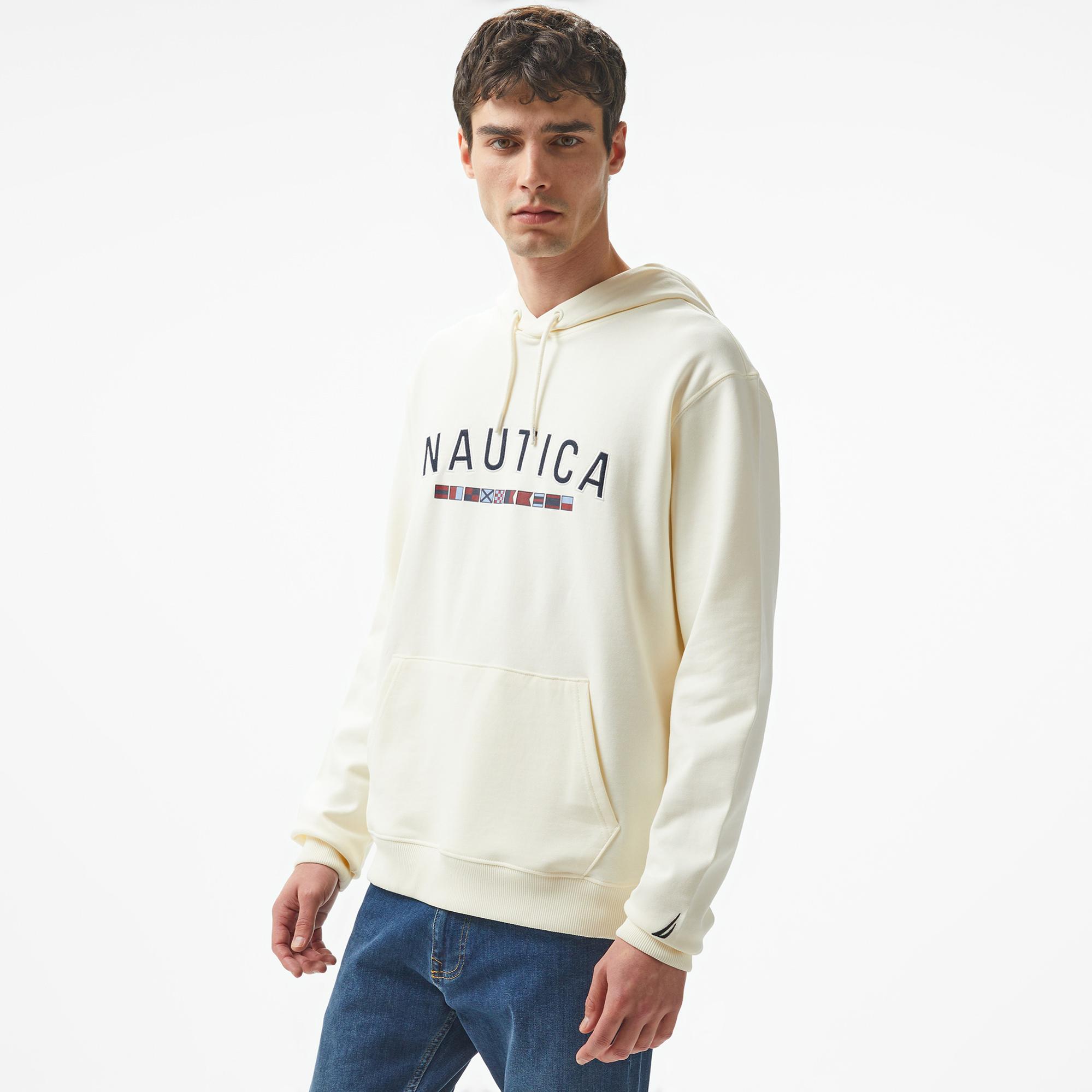 Nautica Erkek Beyaz Regular Fit Sweatshirt