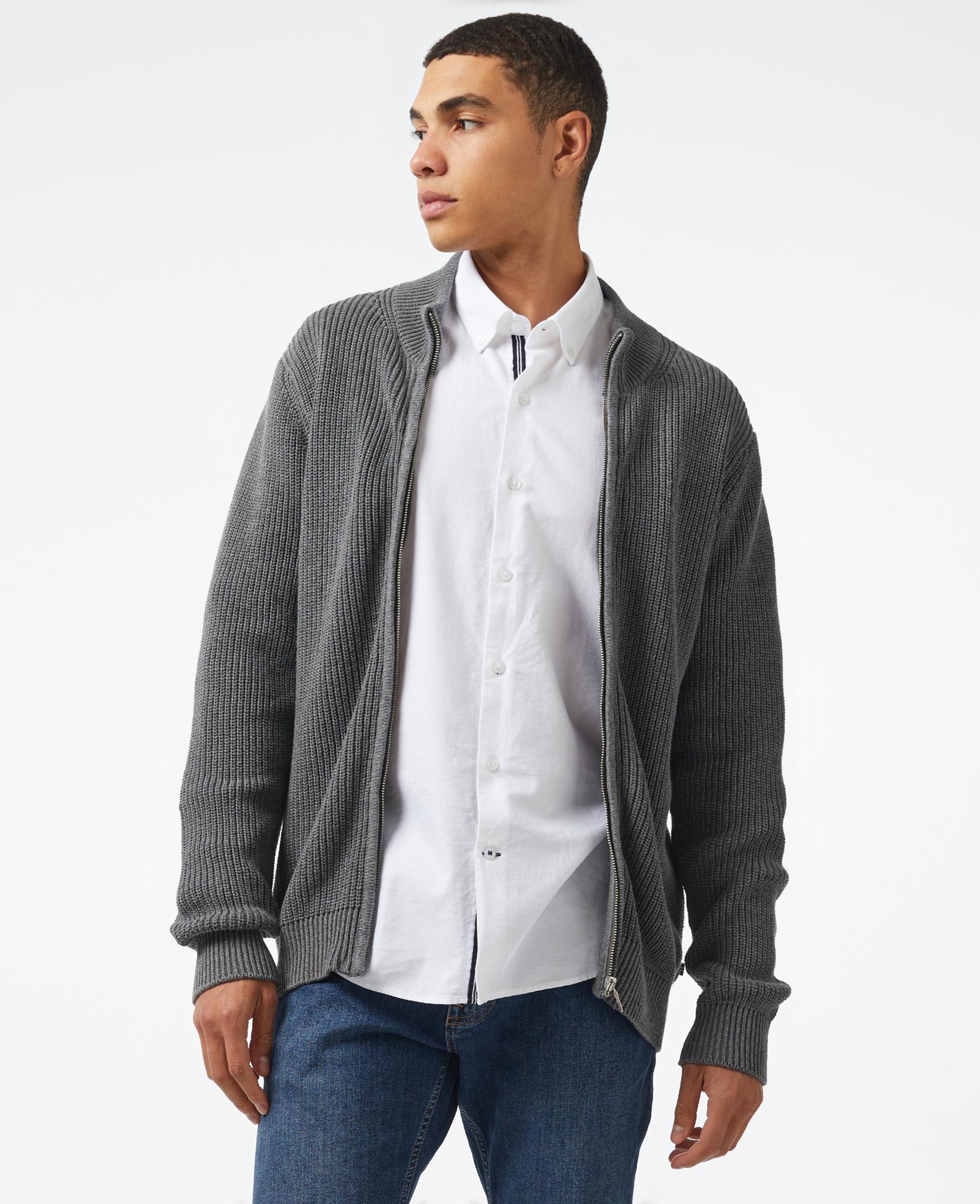 Nautica Erkek Gri Regular Fit Triko Hırka