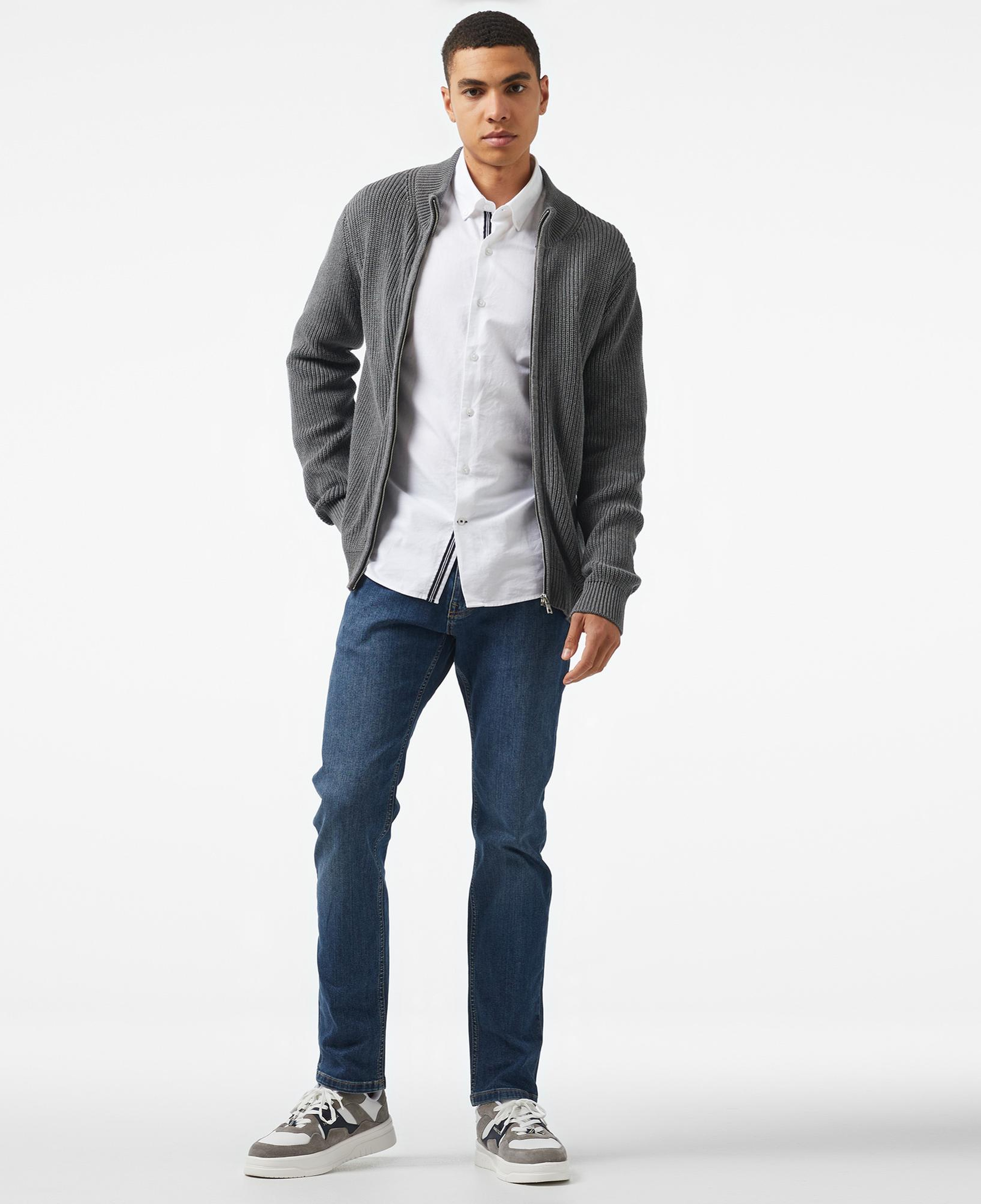 Nautica Erkek Gri Regular Fit Triko Hırka