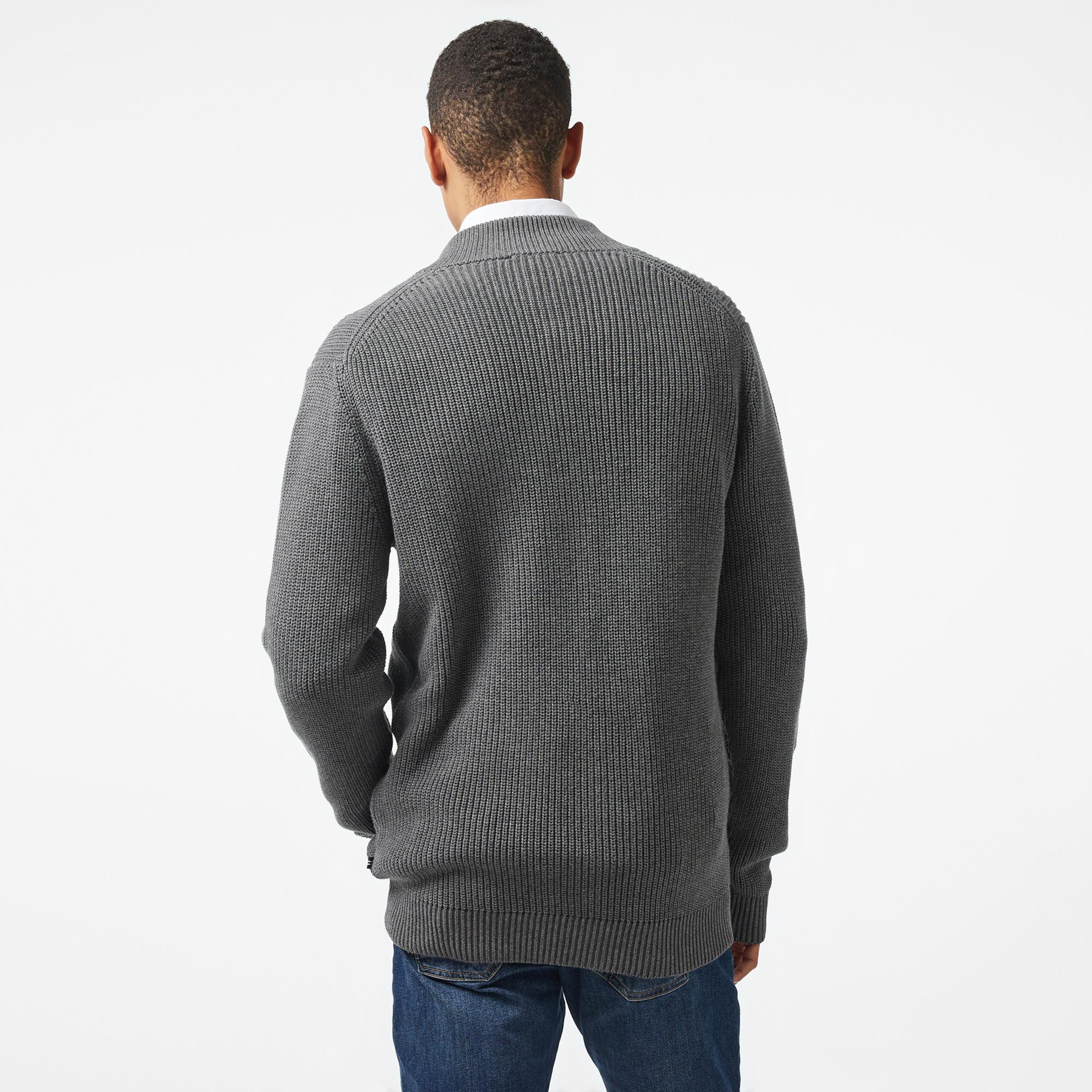 Nautica Erkek Gri Regular Fit Triko Hırka