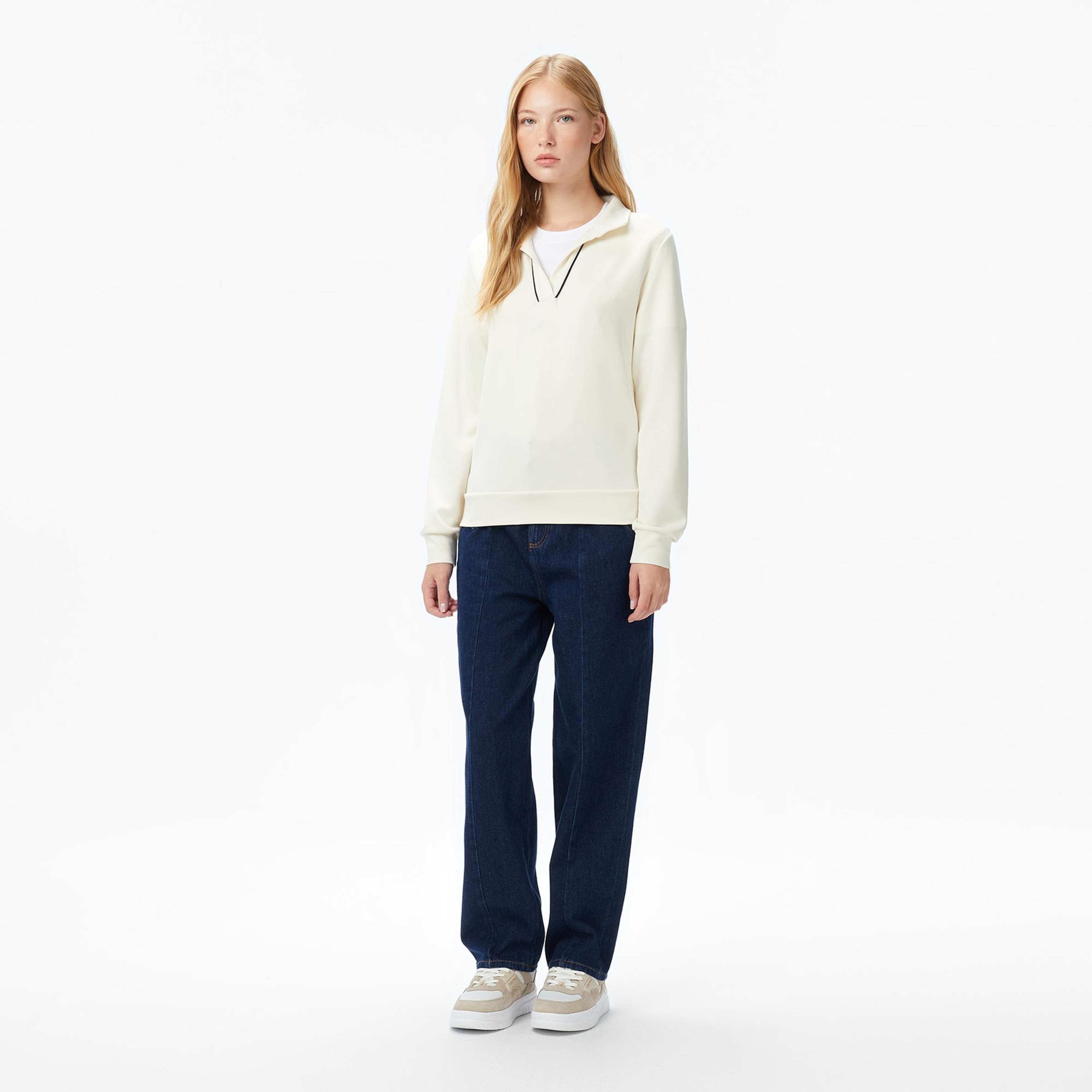 Nautica Kadın Krem Rengi Regular Fit Sweatshirt
