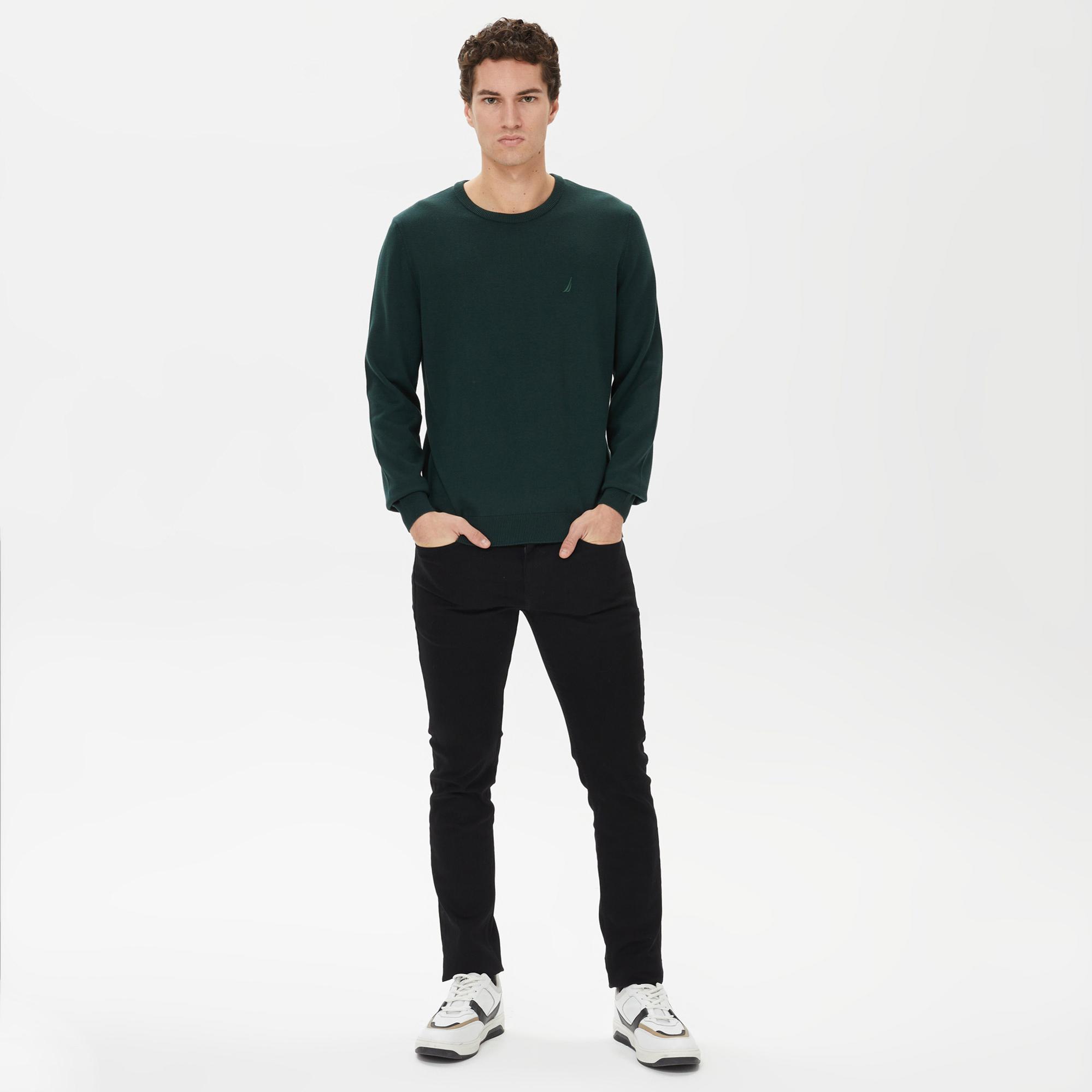 Nautica Erkek Yeşil Standart Fit Kazak