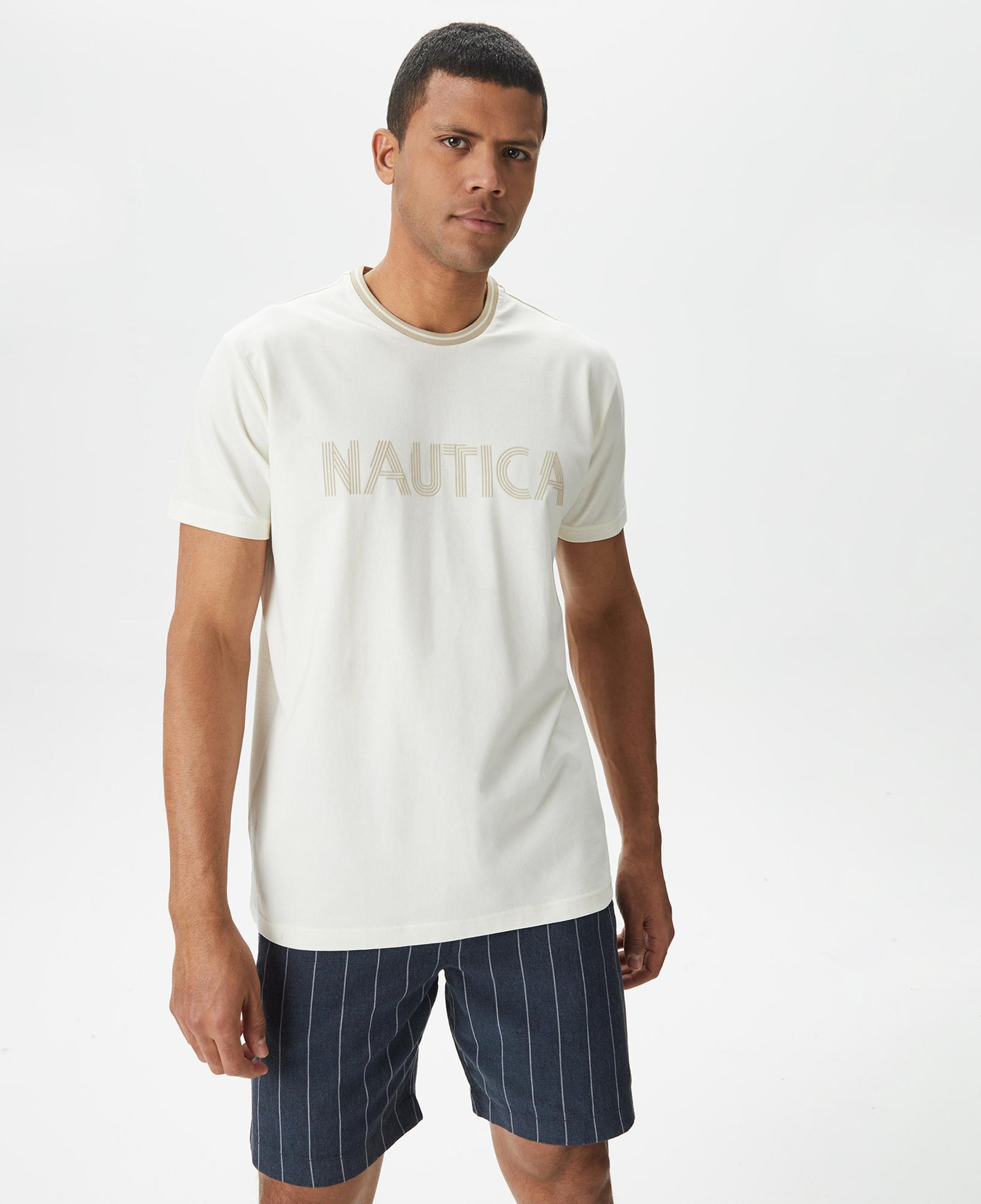 Nautica Erkek Beyaz Standart Fit T-Shirt