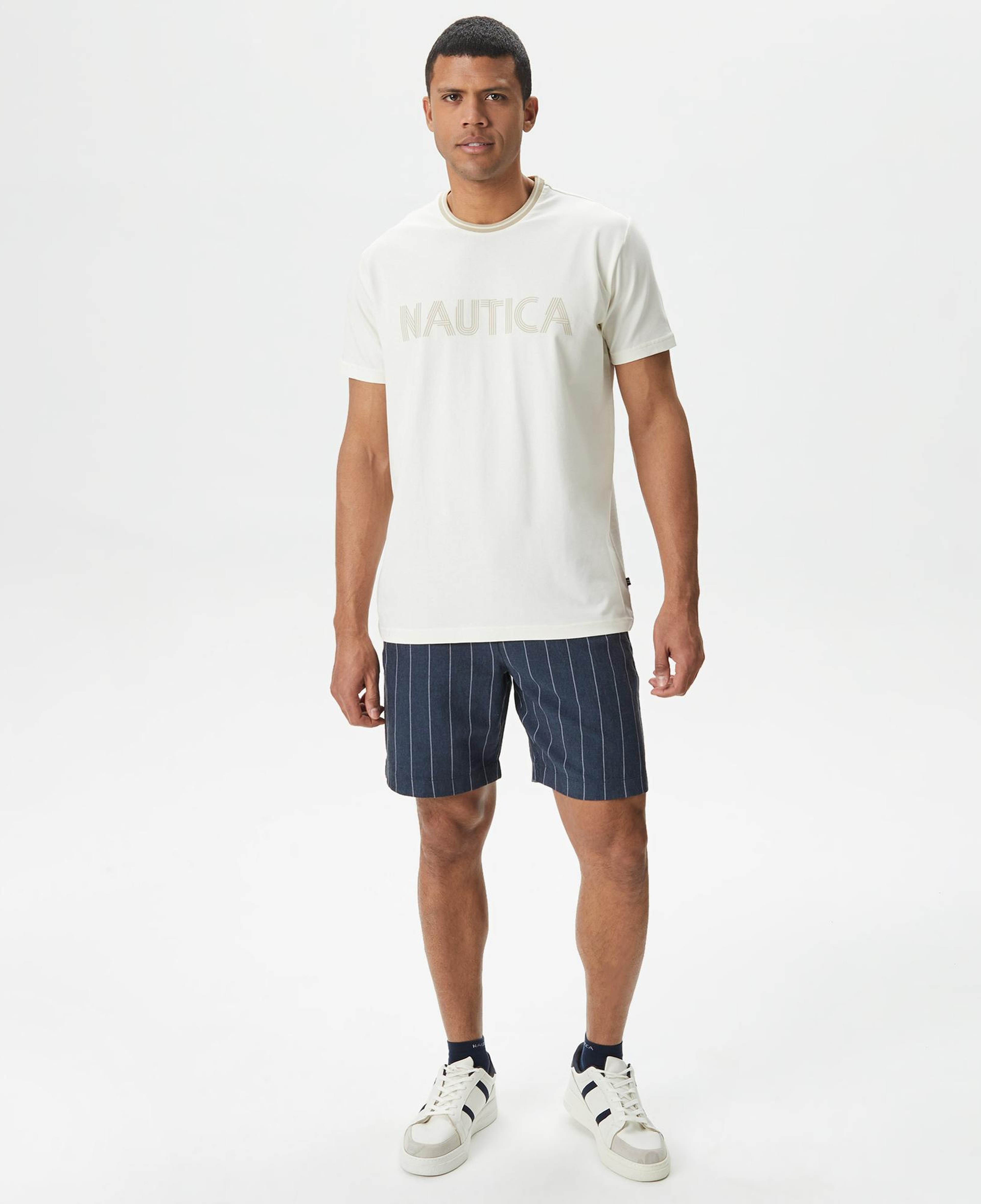 Nautica Erkek Beyaz Standart Fit T-Shirt