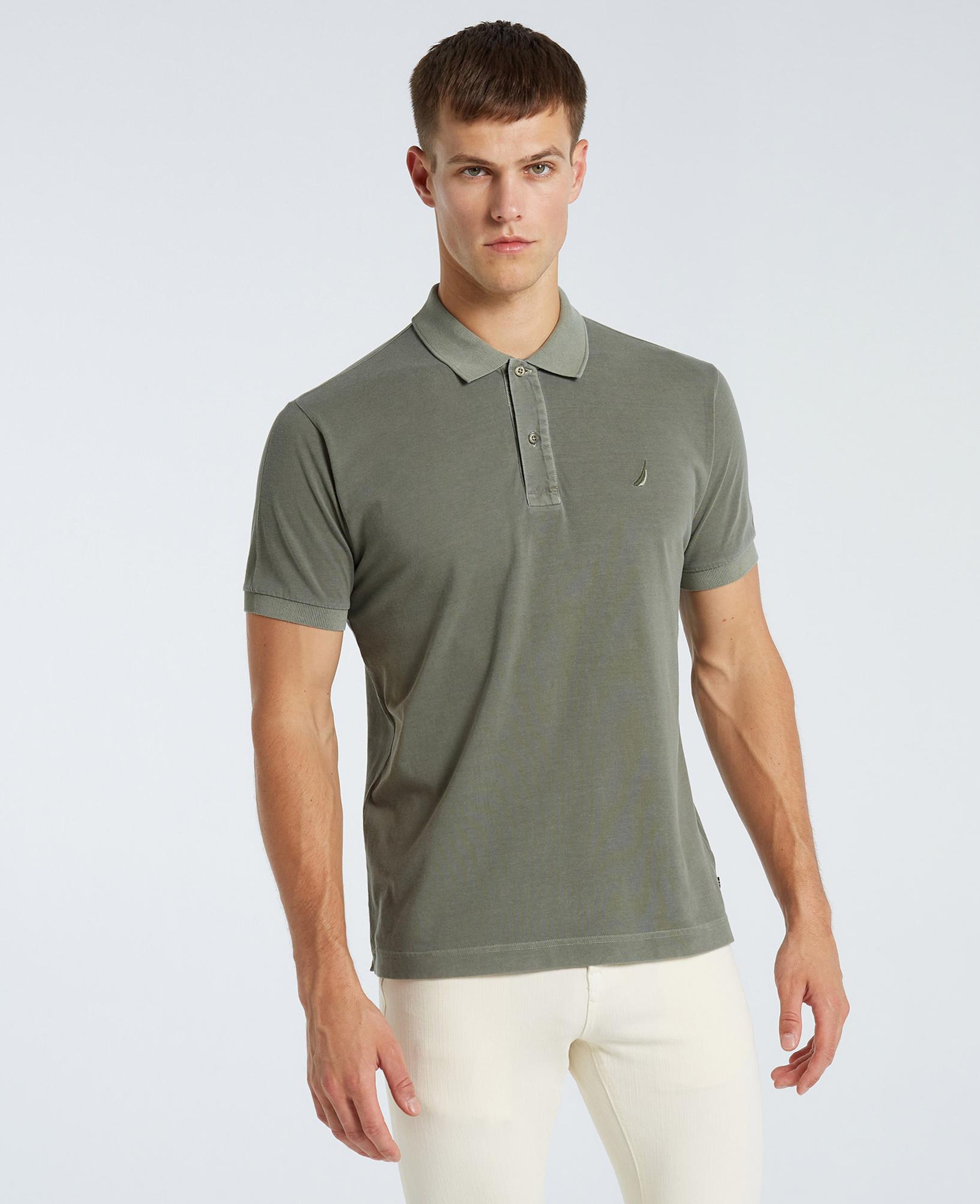 Nautica Erkek Yeşil Classic Fit Kısa Kollu Polo Yaka T-Shirt