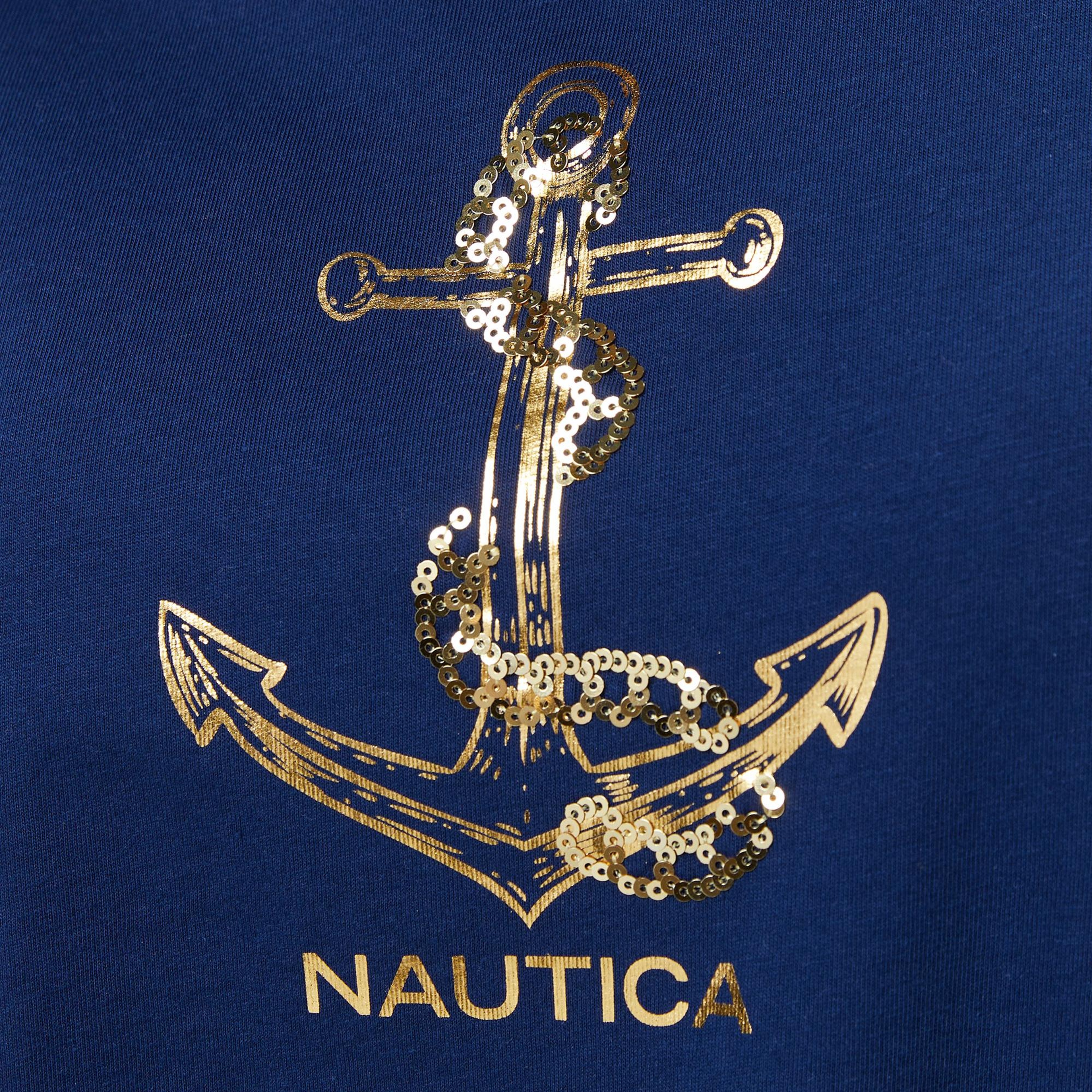 Nautica Kadın Lacivert Regular Fit Nakışlı T-Shirt