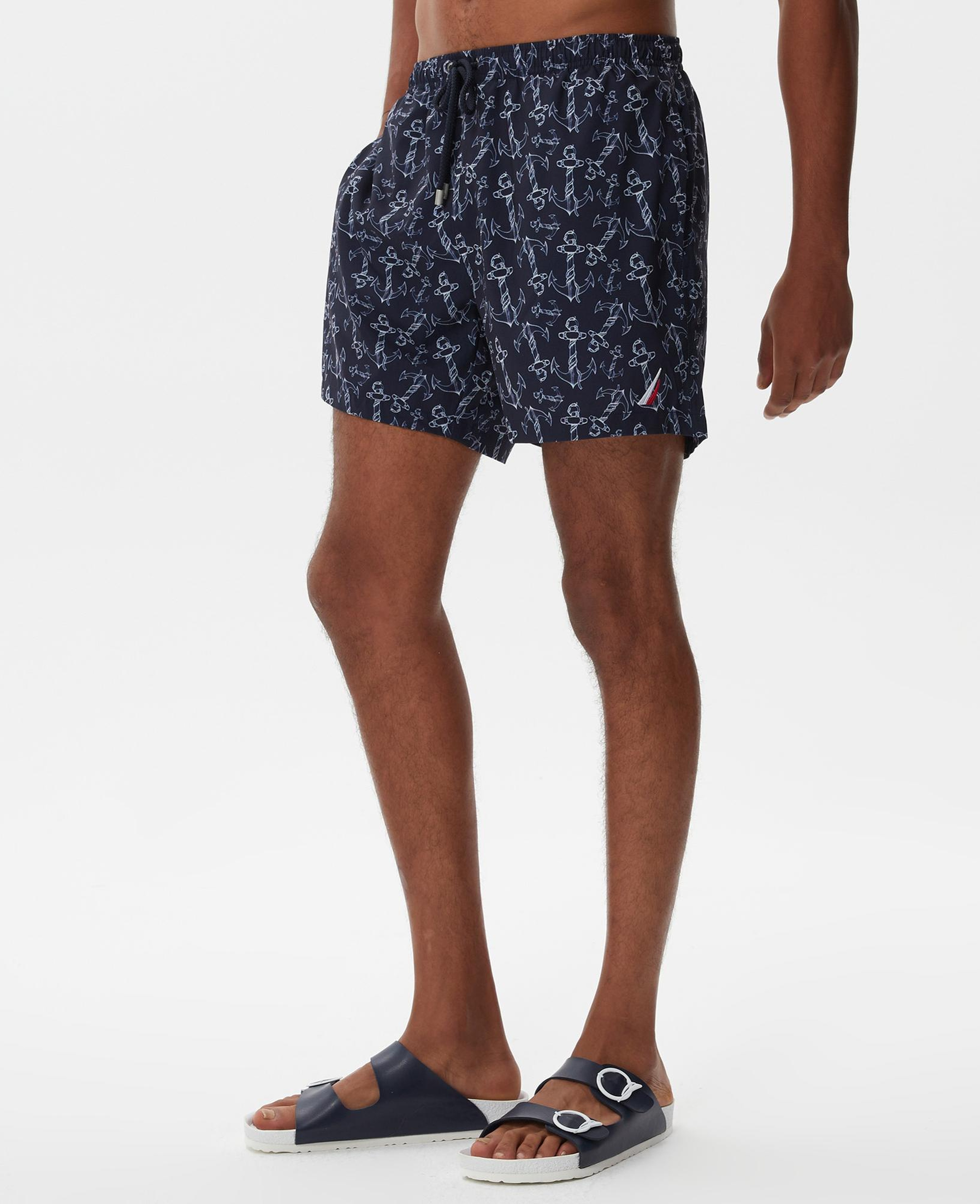 Nautica Erkek Lacivert Baskılı Deniz Şortu