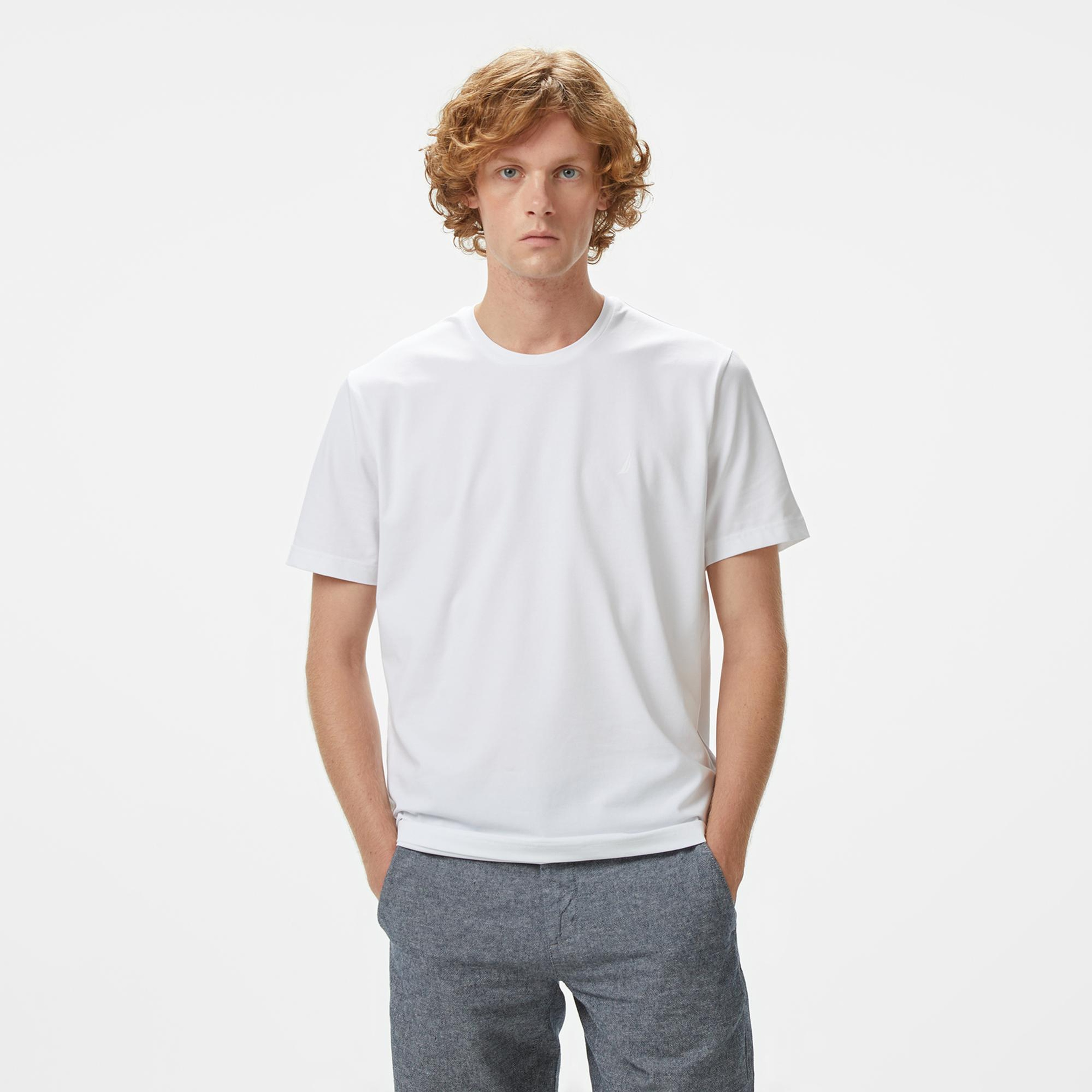 Nautica Erkek Beyaz Classic Fit T-Shirt