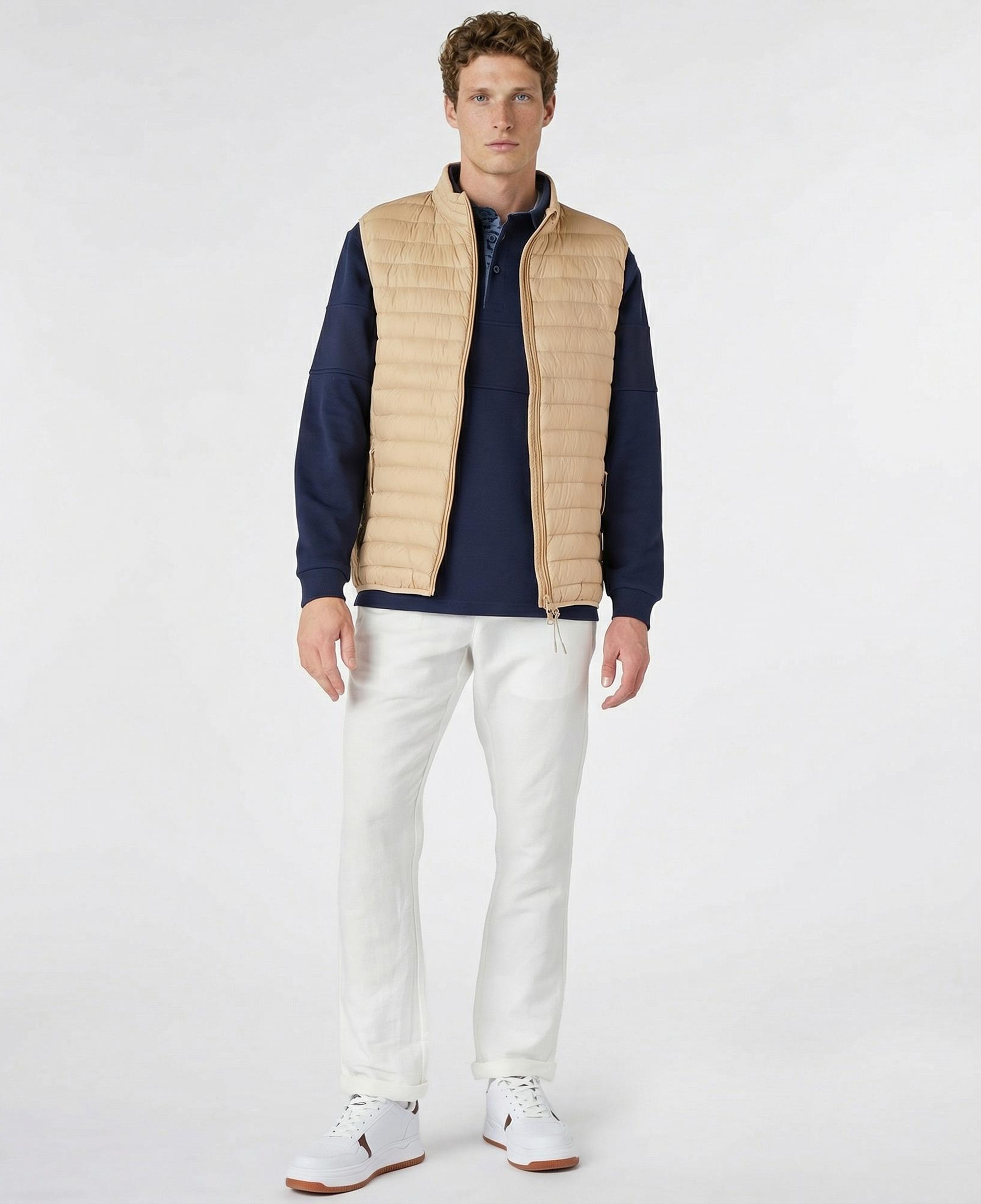 Nautica Erkek Bej Standart Fit Yelek