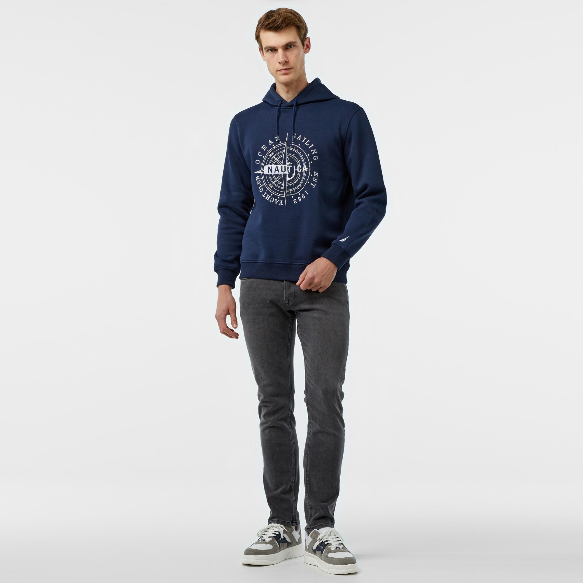 Nautica Erkek Lacivert Regular Fit Sweatshirt