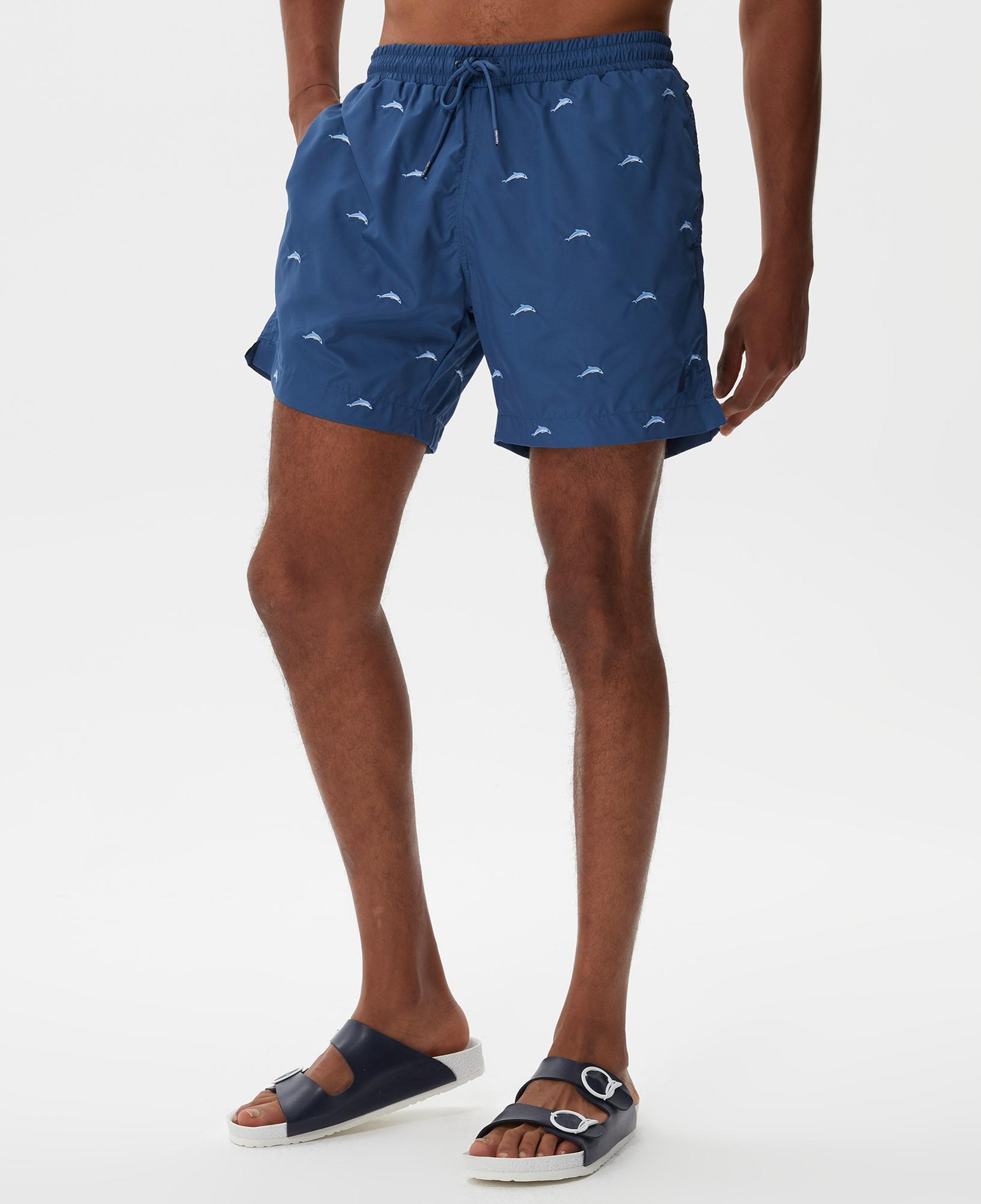 Nautica Erkek Mavi Desenli Deniz Şortu