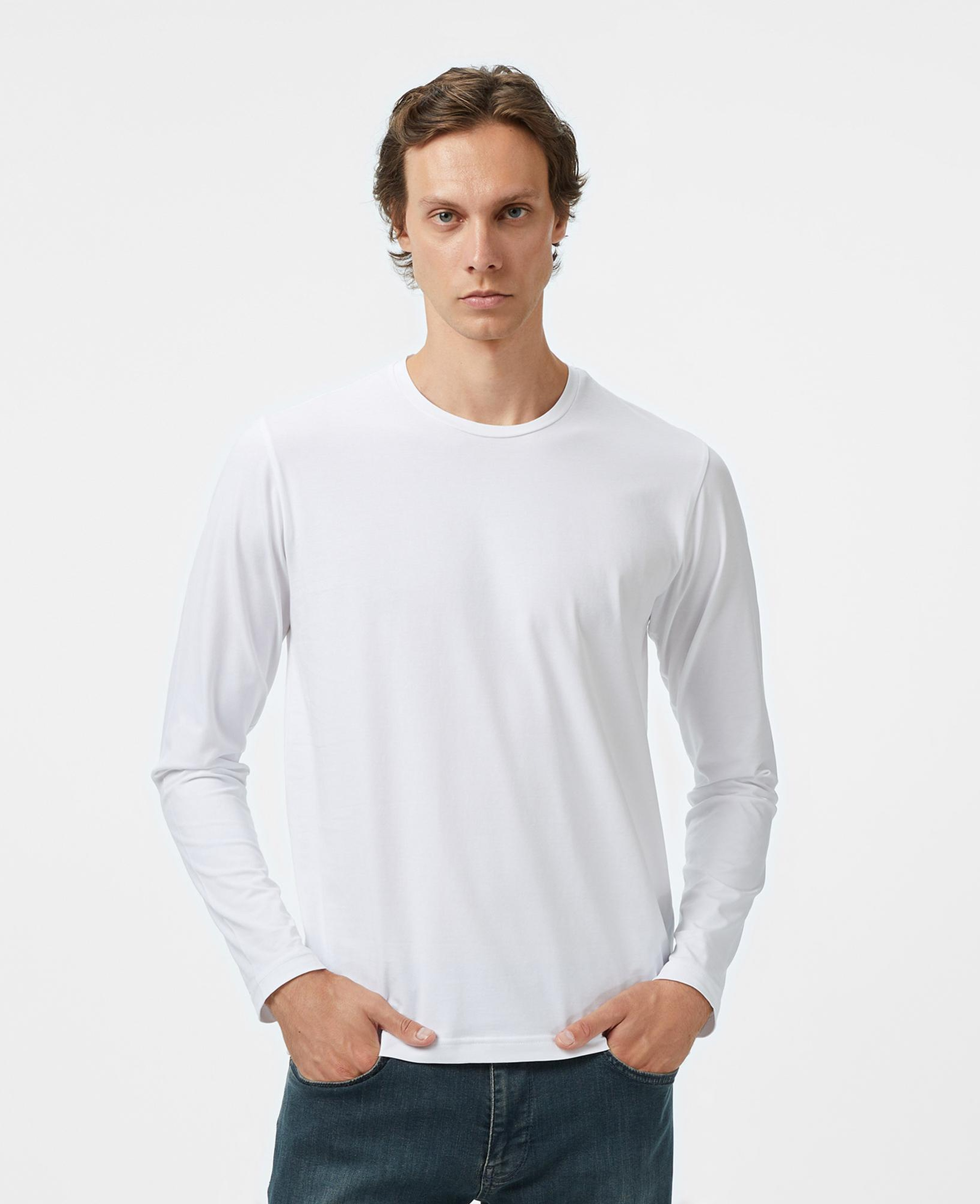 Nautica Erkek Beyaz Classic Fit Uzun Kollu T-Shirt